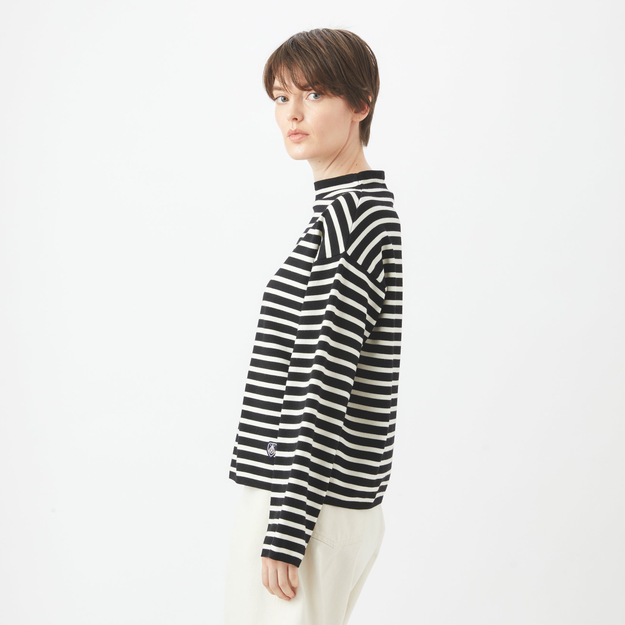 Women's Wool Plating Mock Neck Knit