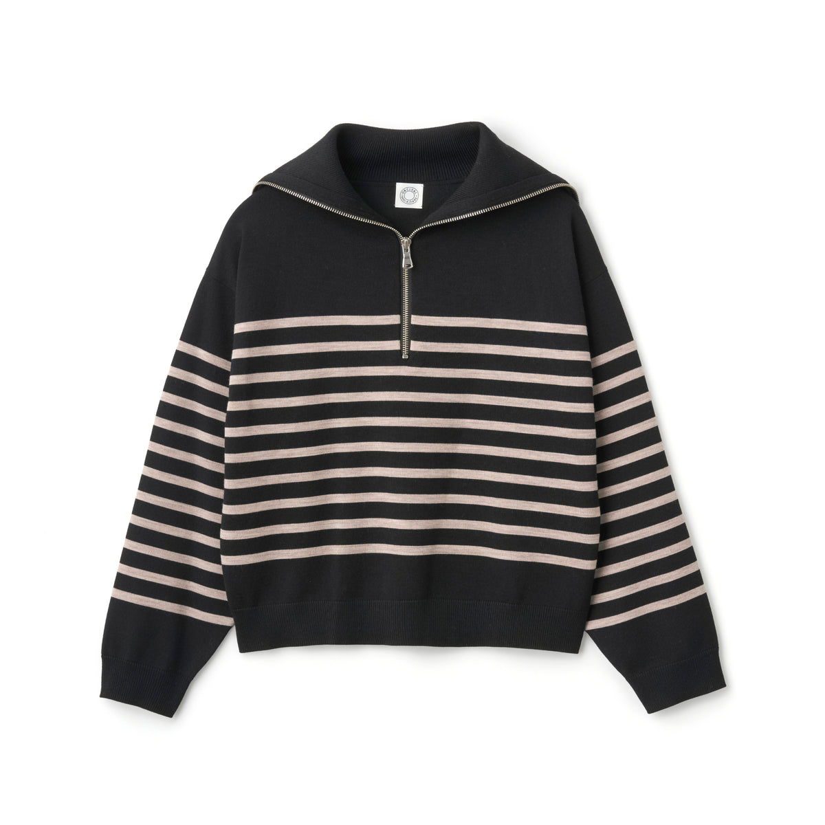 Women's Wool Planting Stripe Knit Sailor Collar Pullover