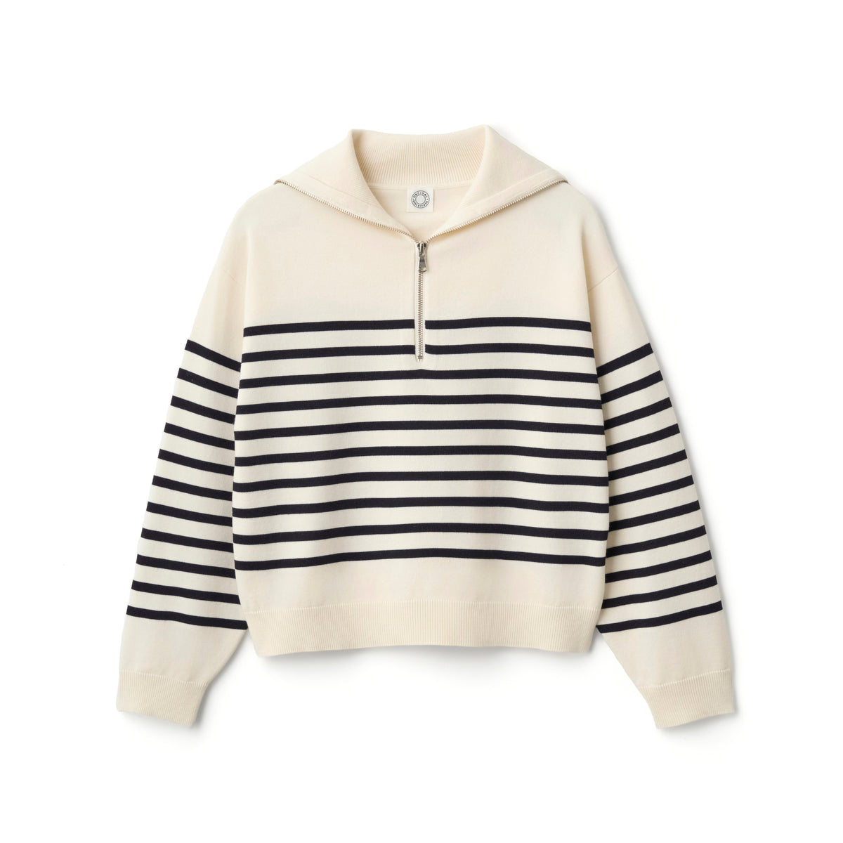 Women's Wool Planting Stripe Knit Sailor Collar Pullover