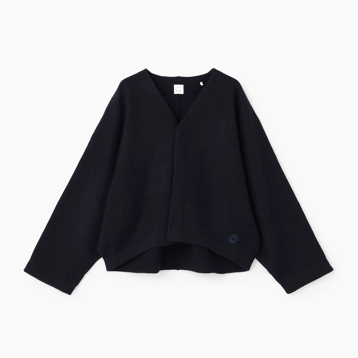 Women's Boiled Wool Jersey V Neck Dolman Sleeve Cardigan