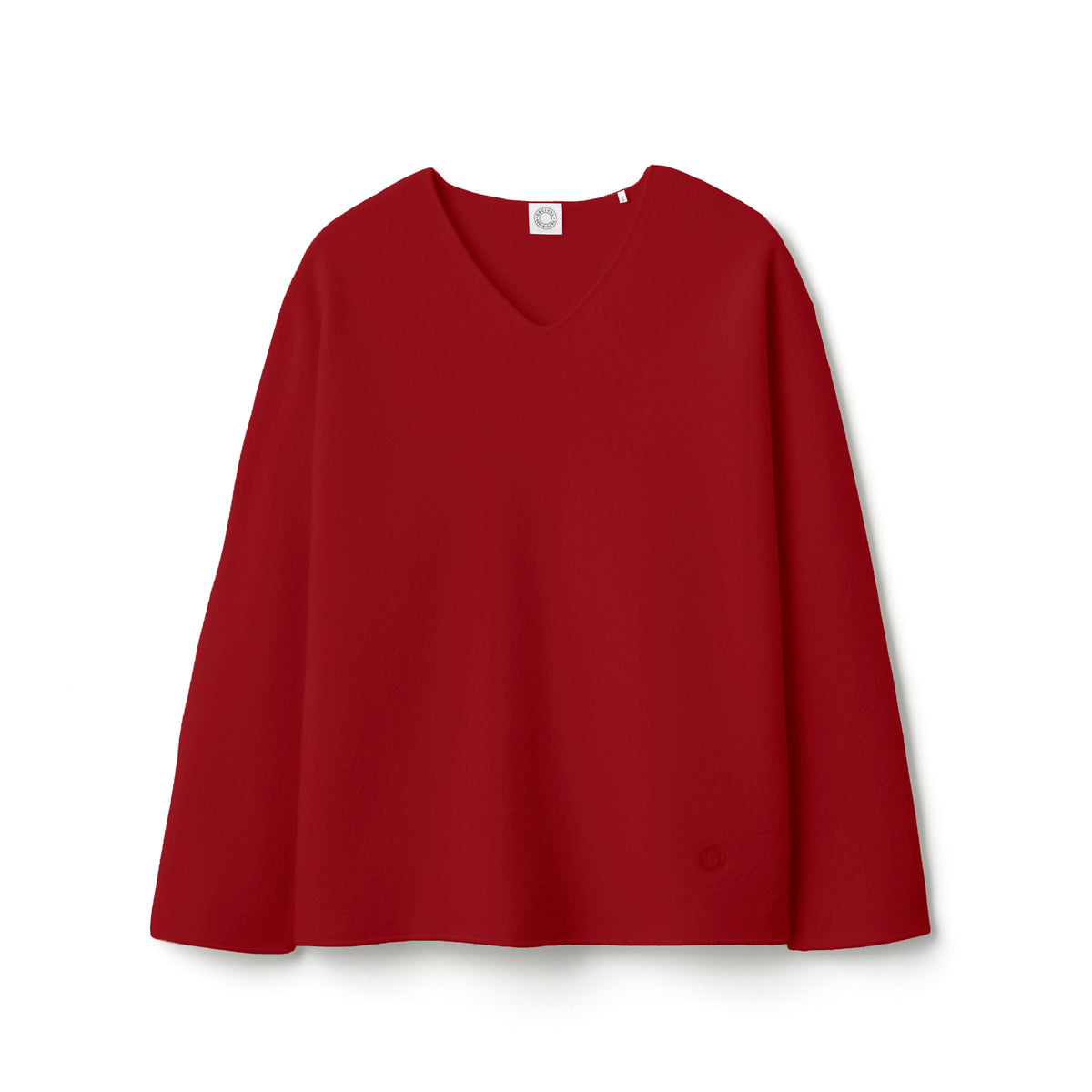 Men's Boiled Wool Jersey  V Neck Pullover