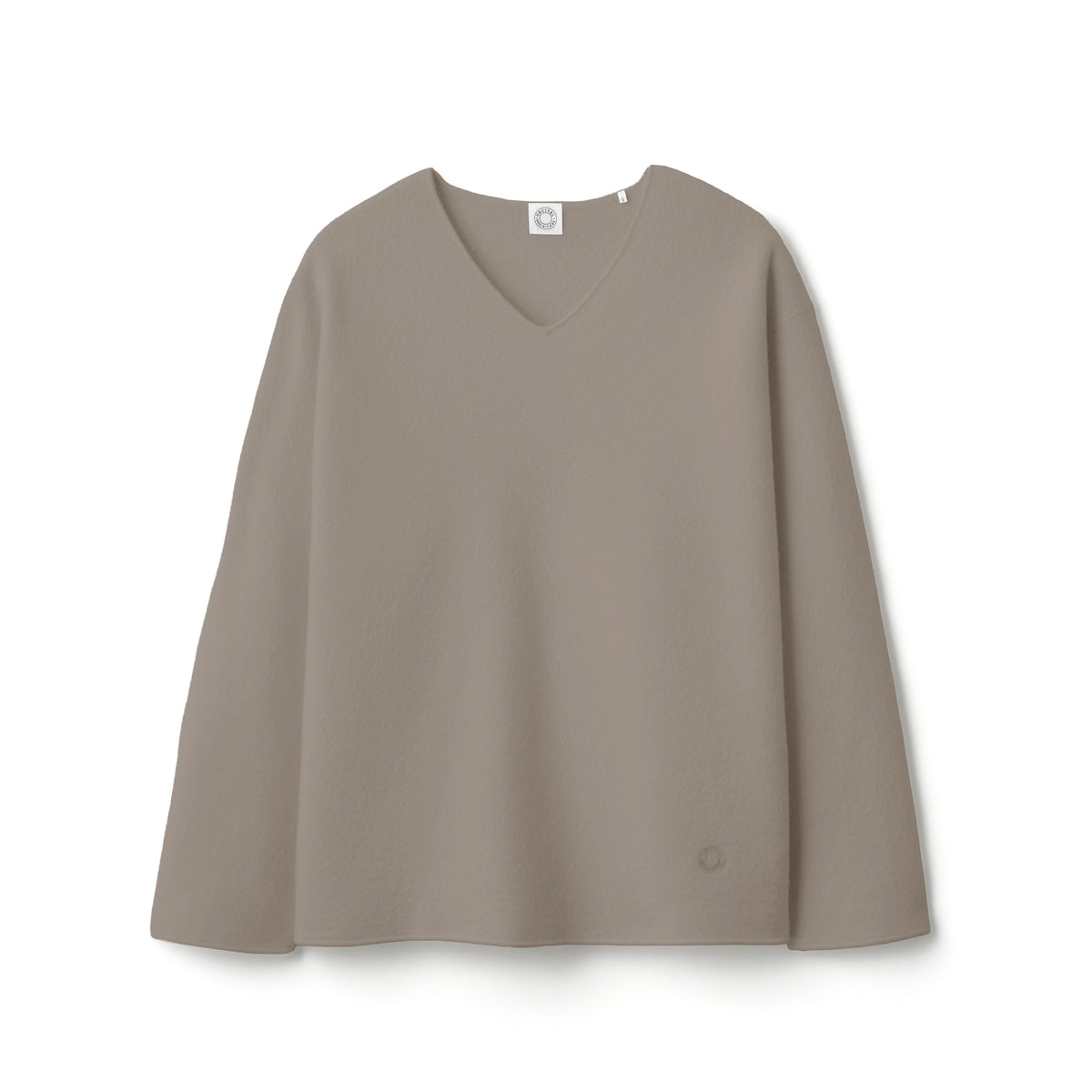 Men's Boiled Wool Jersey  V Neck Pullover