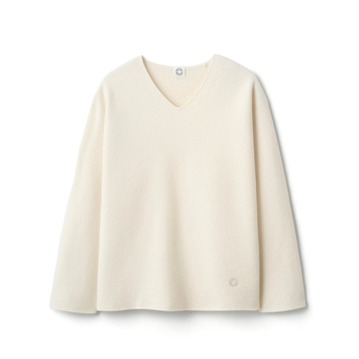 Men's Boiled Wool Jersey  V Neck Pullover