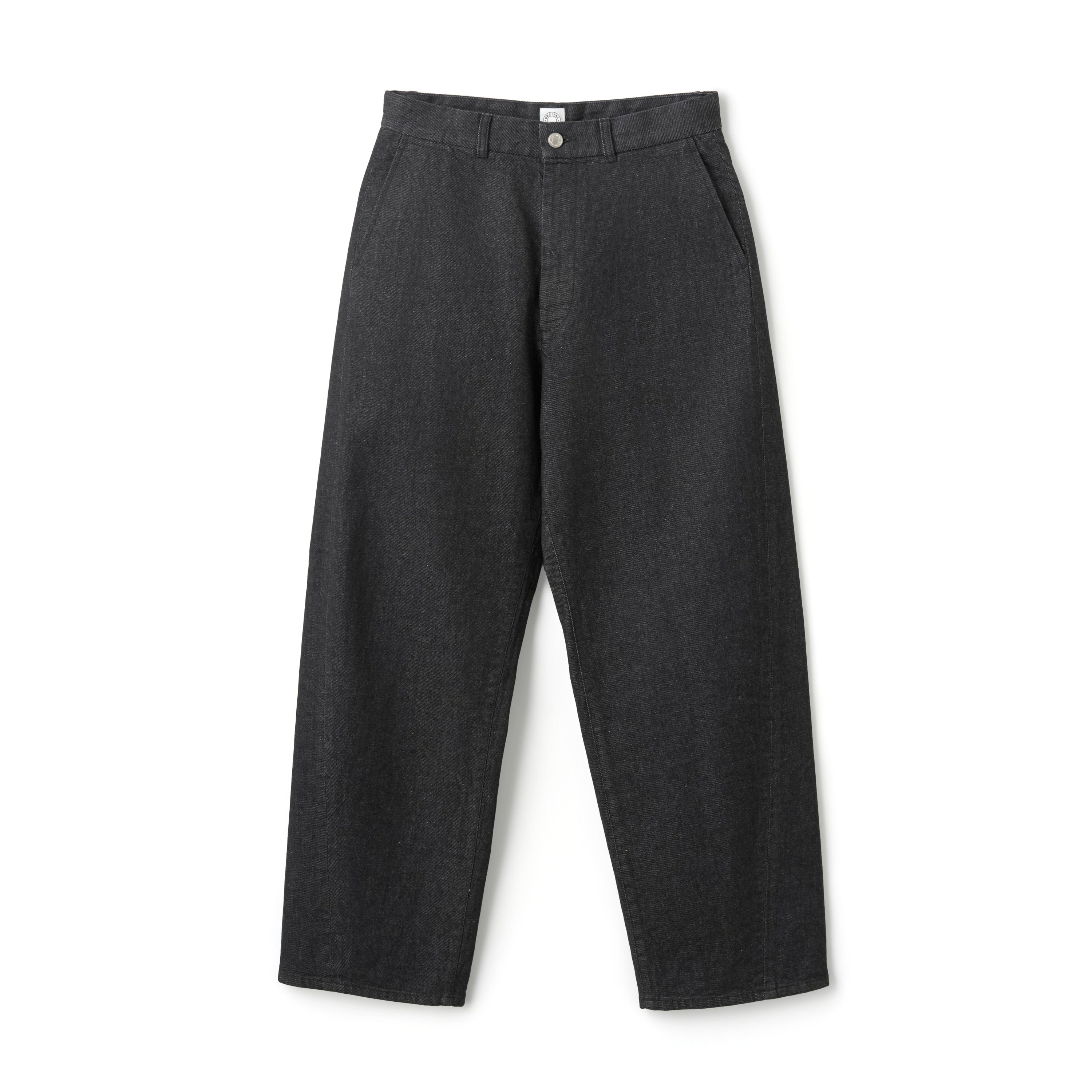 Men's Black Denim Wide Curve Pants