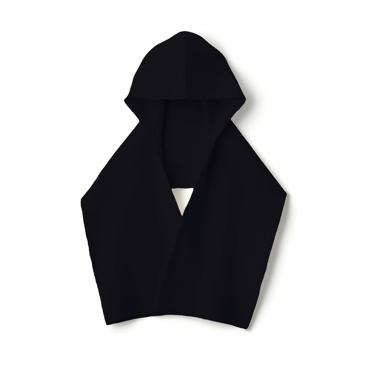 Boiled Wool Jersey Knit Scarf Hoodie