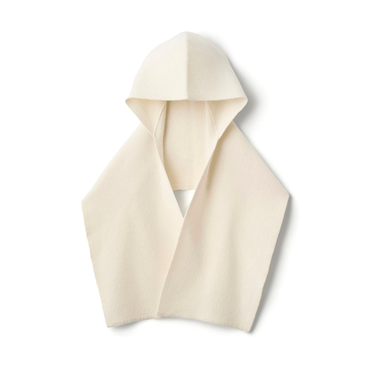 Boiled Wool Jersey Knit Scarf Hoodie