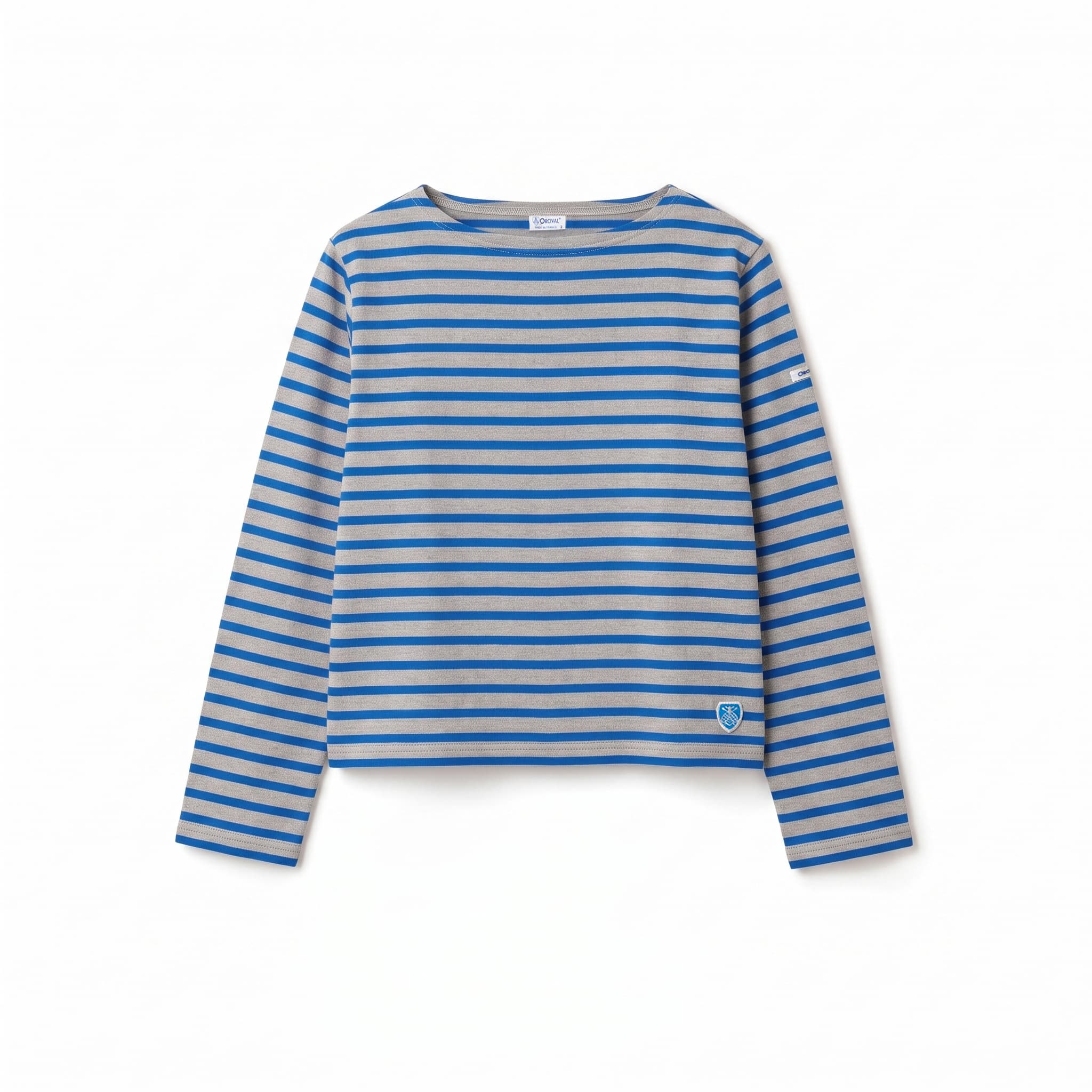 Women's Cotton Lourd Boat Neck Basque Shirt Border