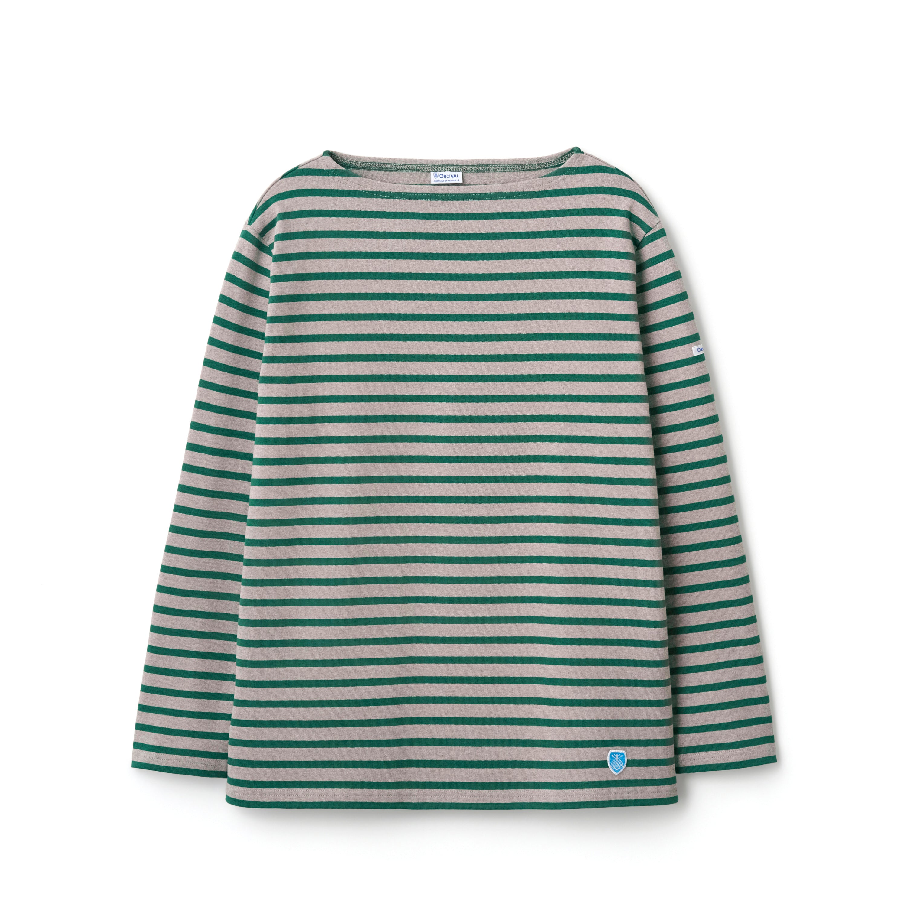 Cotton Lourd Boat Neck Basque Shirt Border