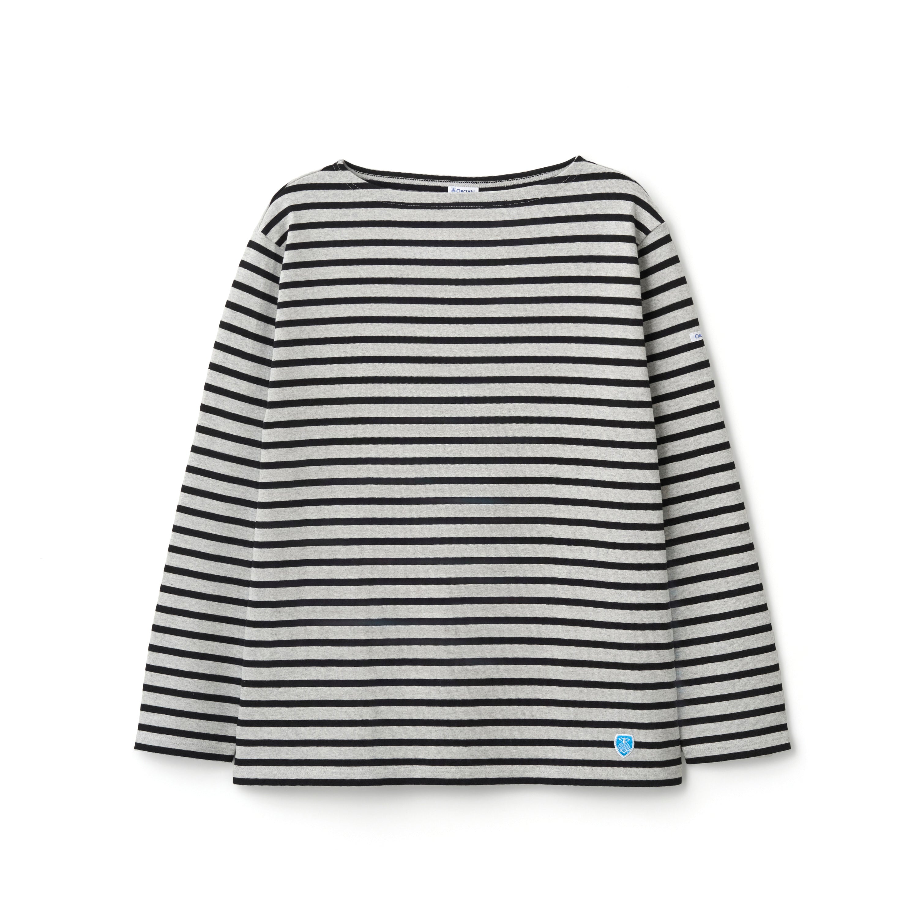 Cotton Lourd Boat Neck Basque Shirt Border