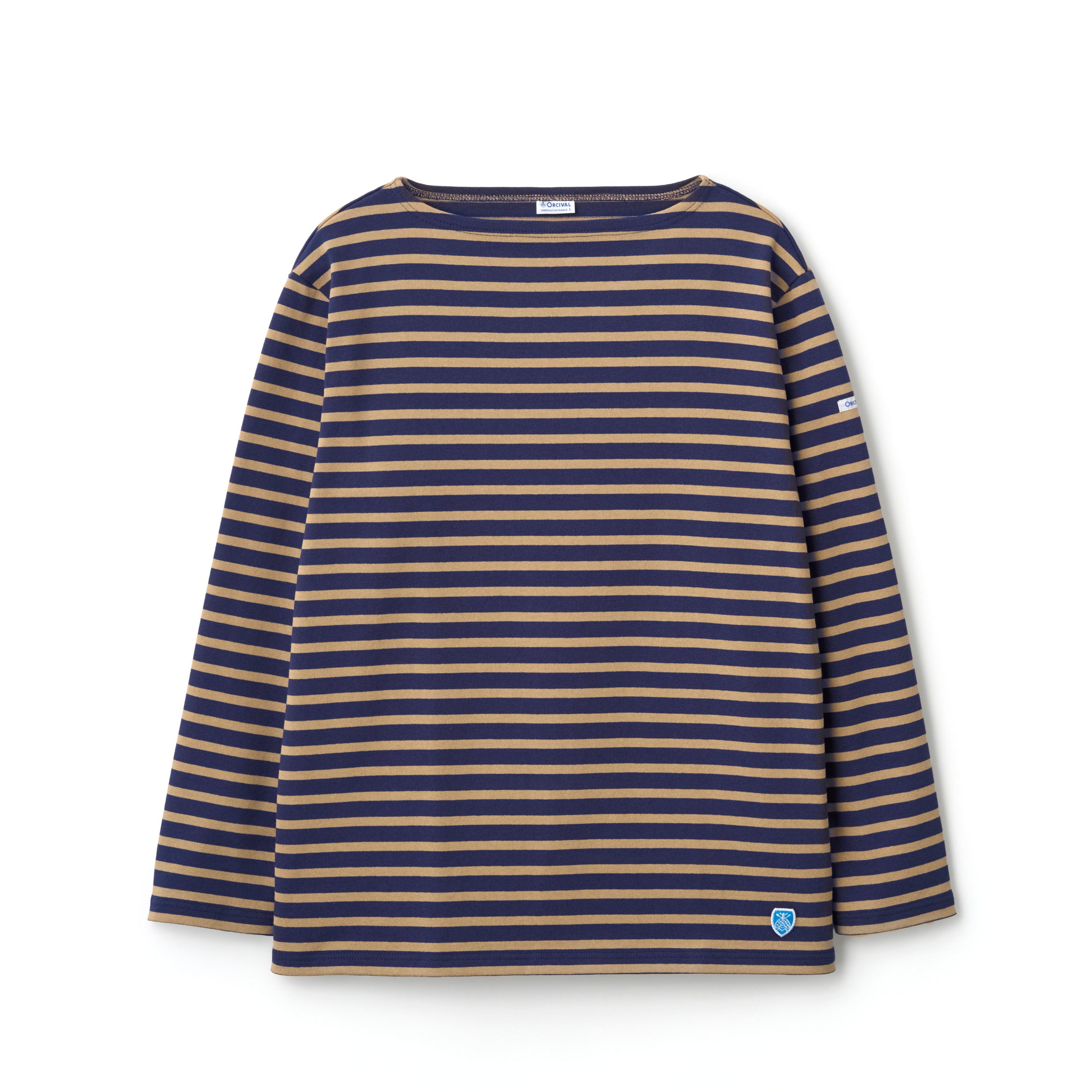 Cotton Lourd Boat Neck Basque Shirt Border