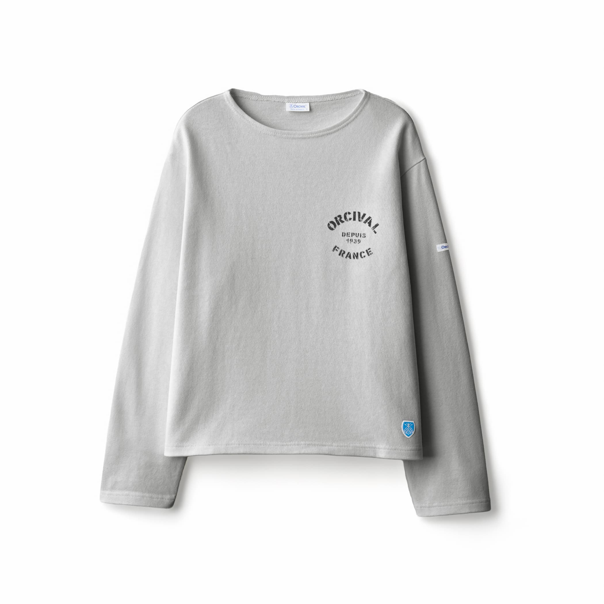 Women's Cotton Lourd Crew Neck Basque Shirt Logo Print