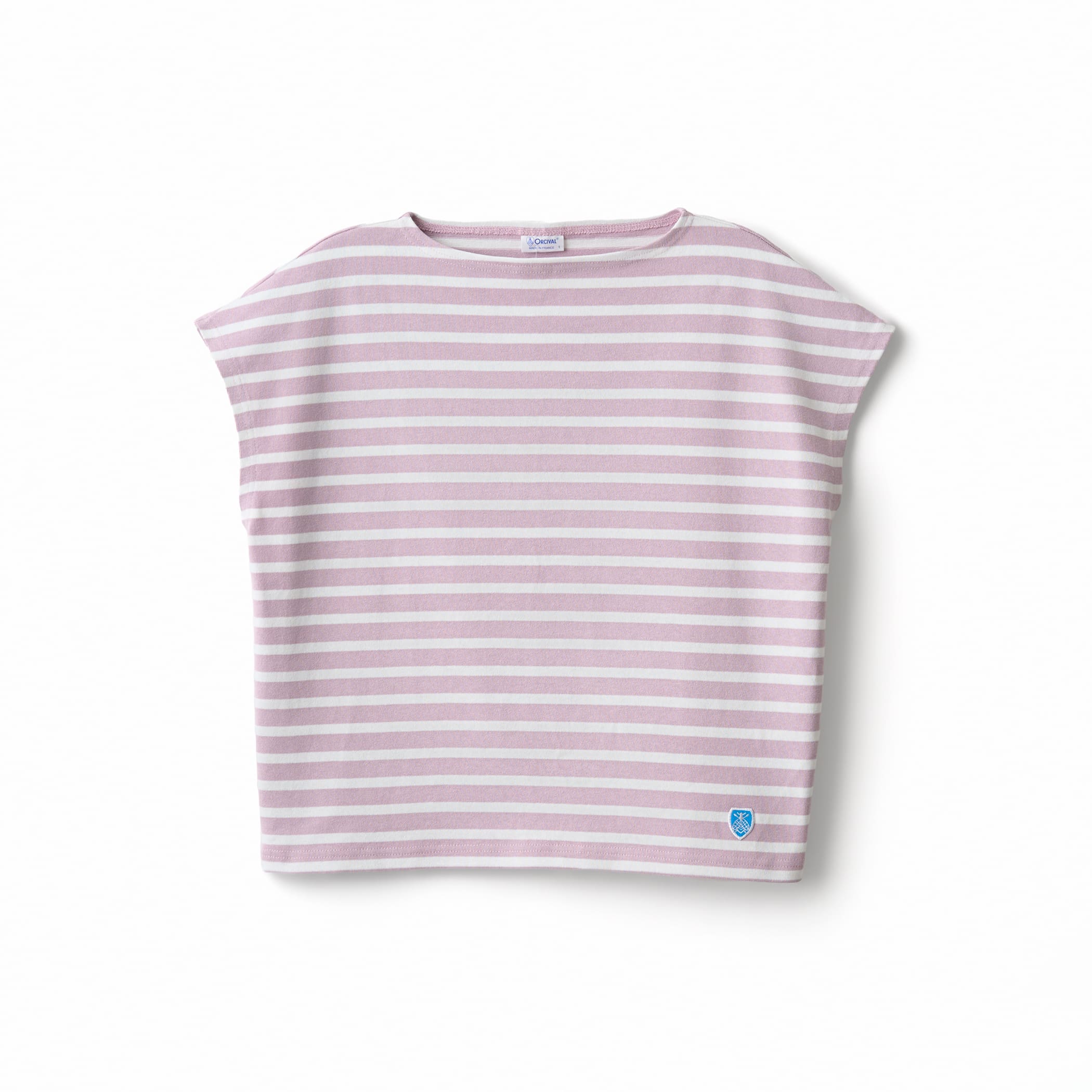 Women's Cotton Lourd Boat Neck French Sleeve Basque Shirt Border