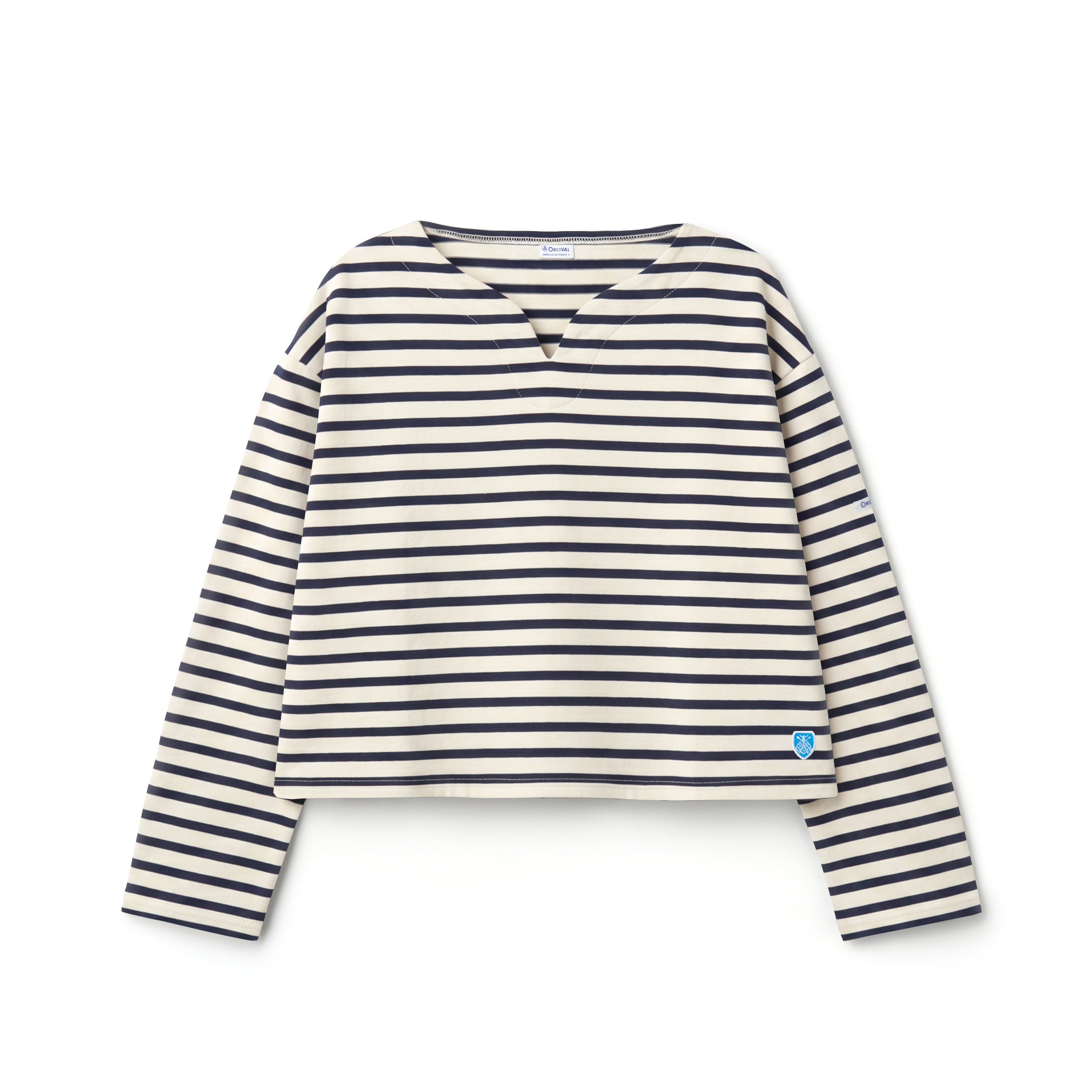 Women's Cotton Lourd Skipper Neck Wide Shirt  Border