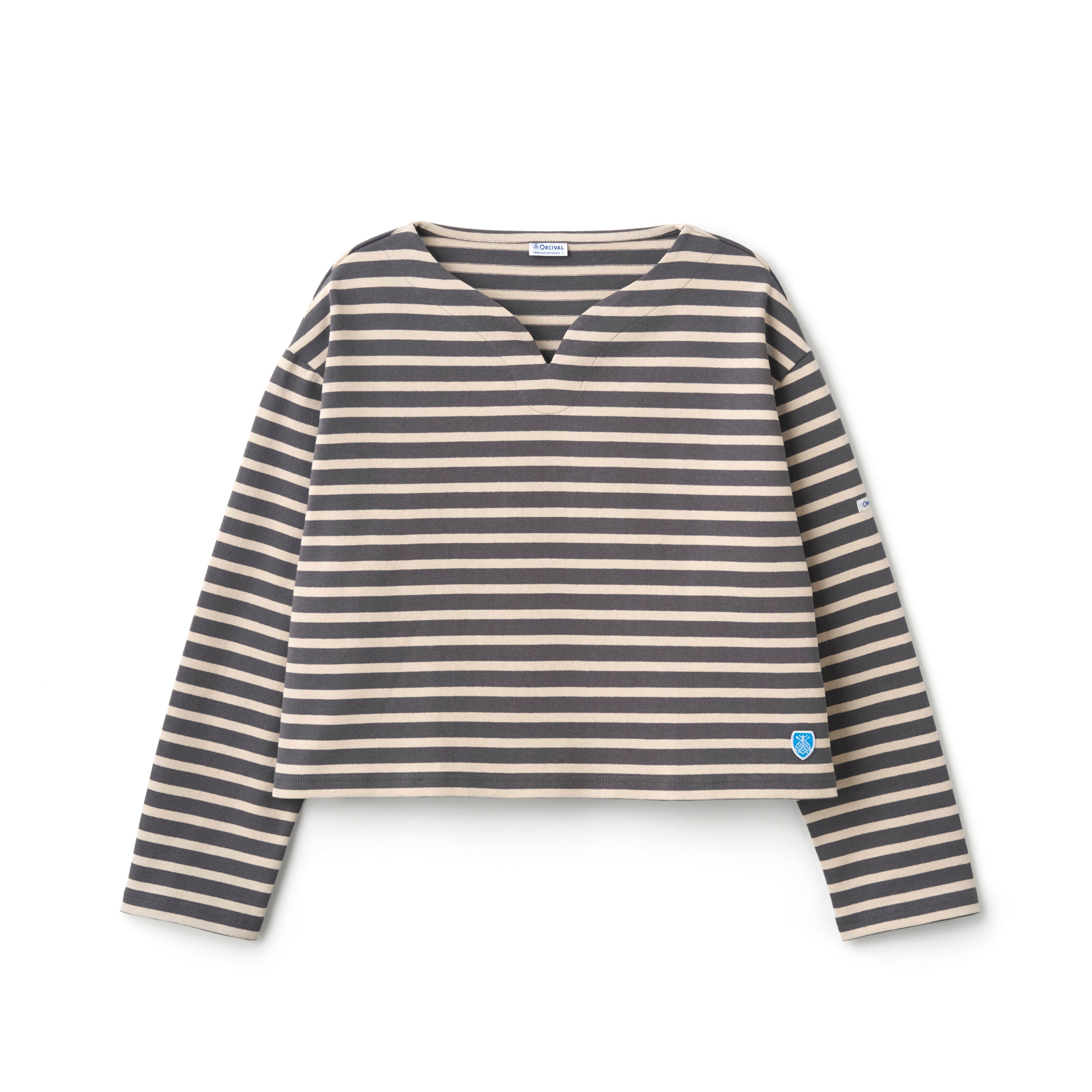Women's Cotton Lourd Skipper Neck Wide Shirt  Border
