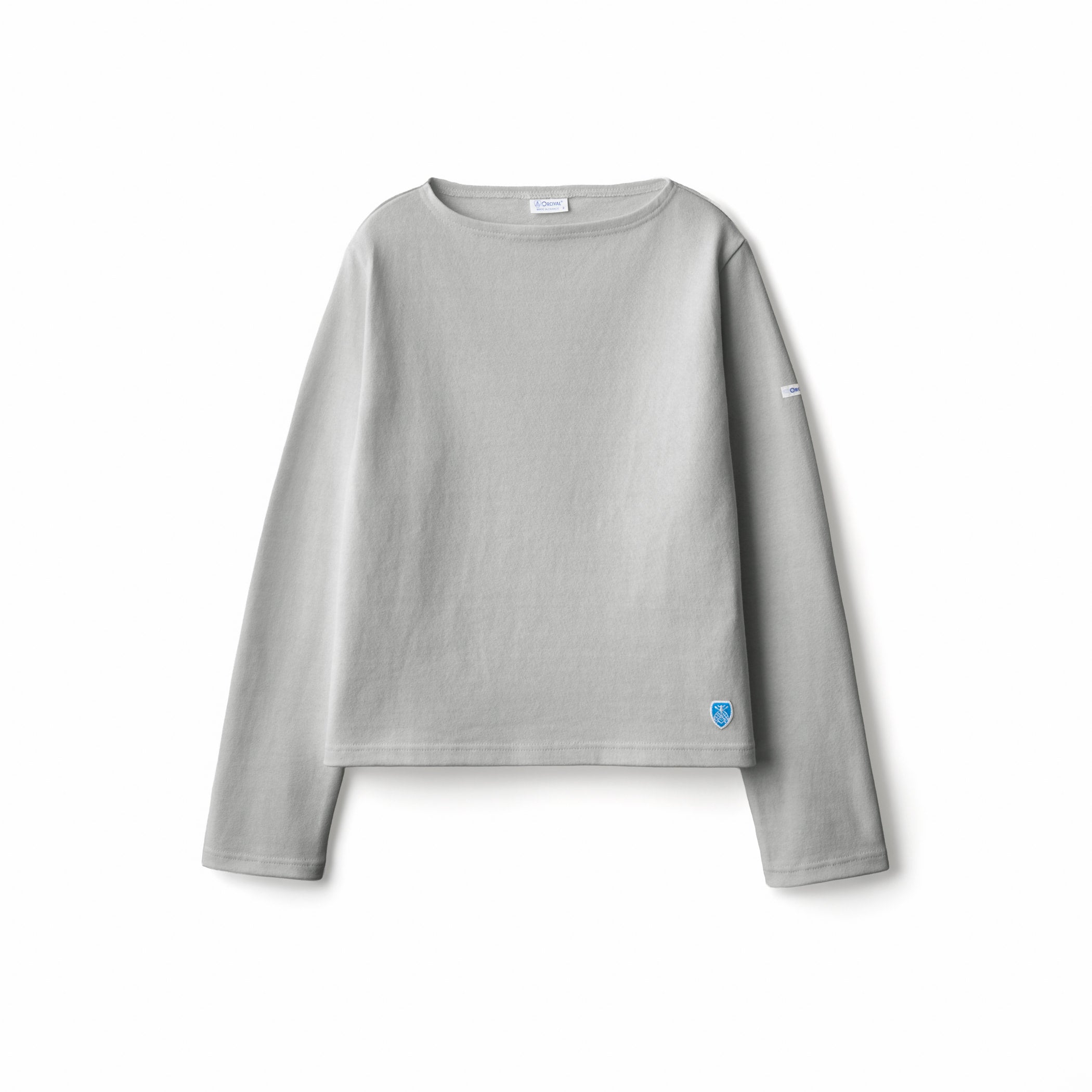 Women's Cotton Lourd Boat Neck Basque Shirt Solid