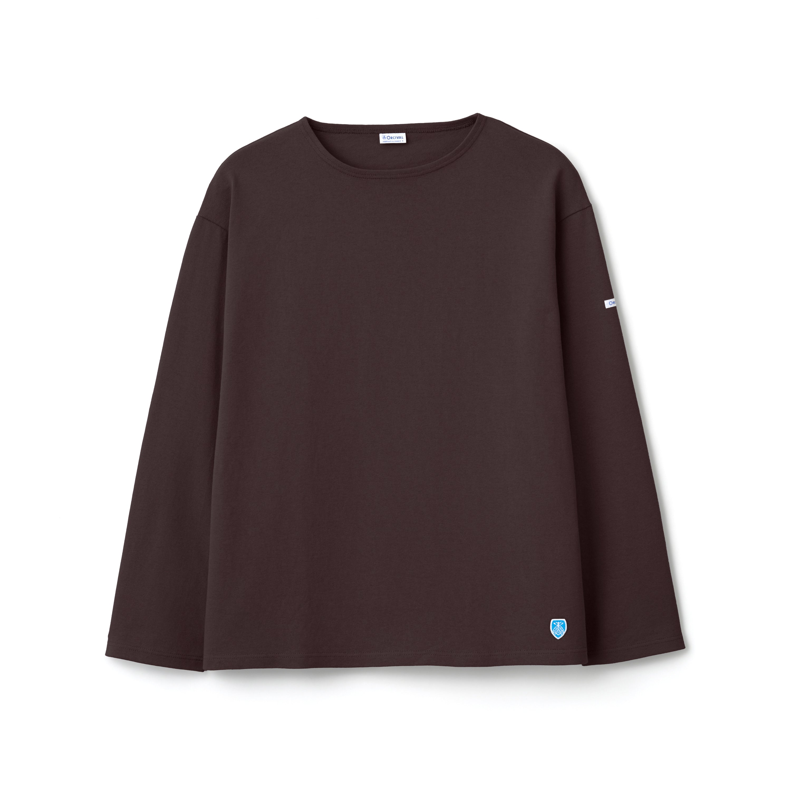 Men's Cotton Lourd Crew Neck Wide Basque Shirt Solid