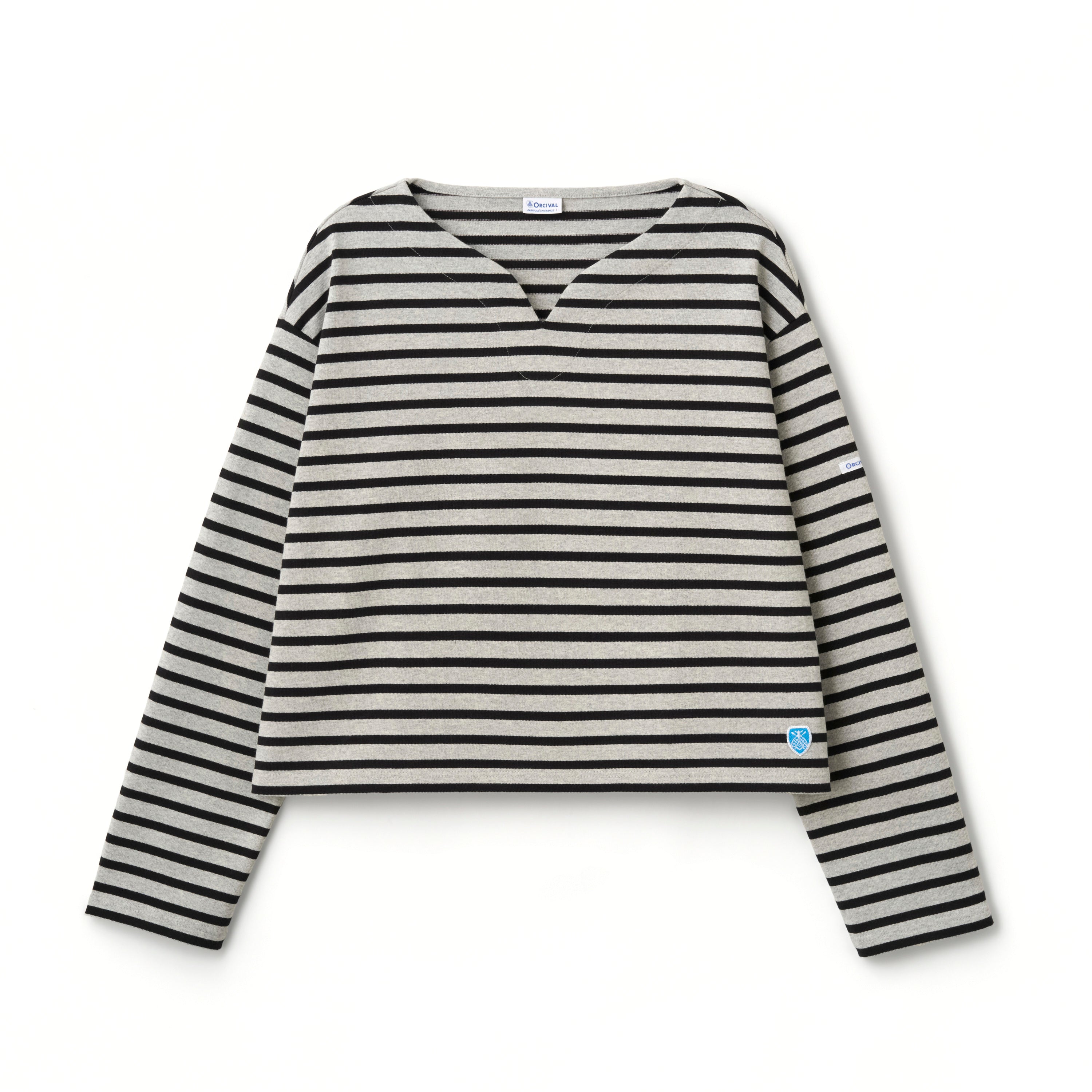 Women's Cotton Lourd Skipper Neck Wide Shirt  Border