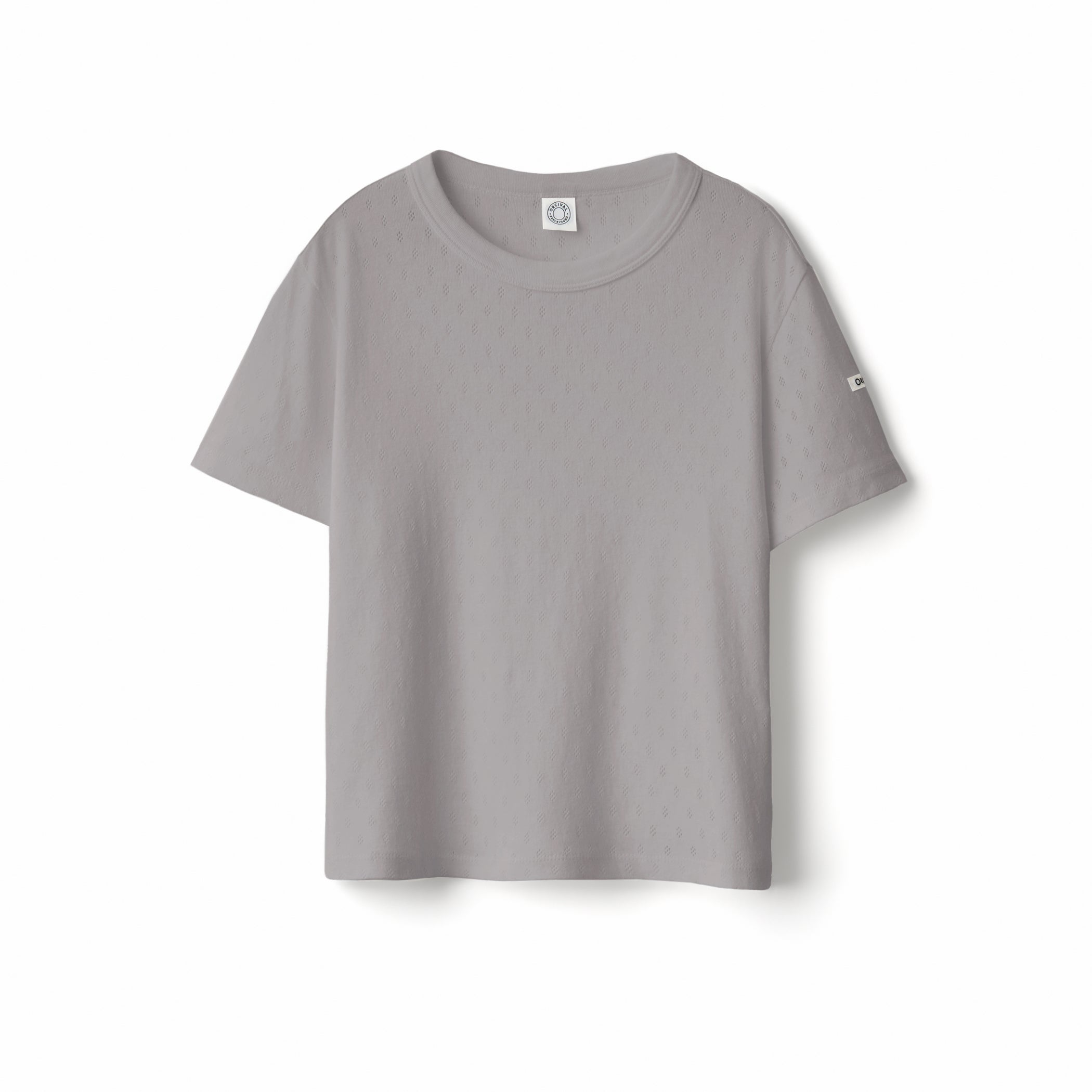 Women's Pattern Mesh Cotton Crew Neck T-shirt