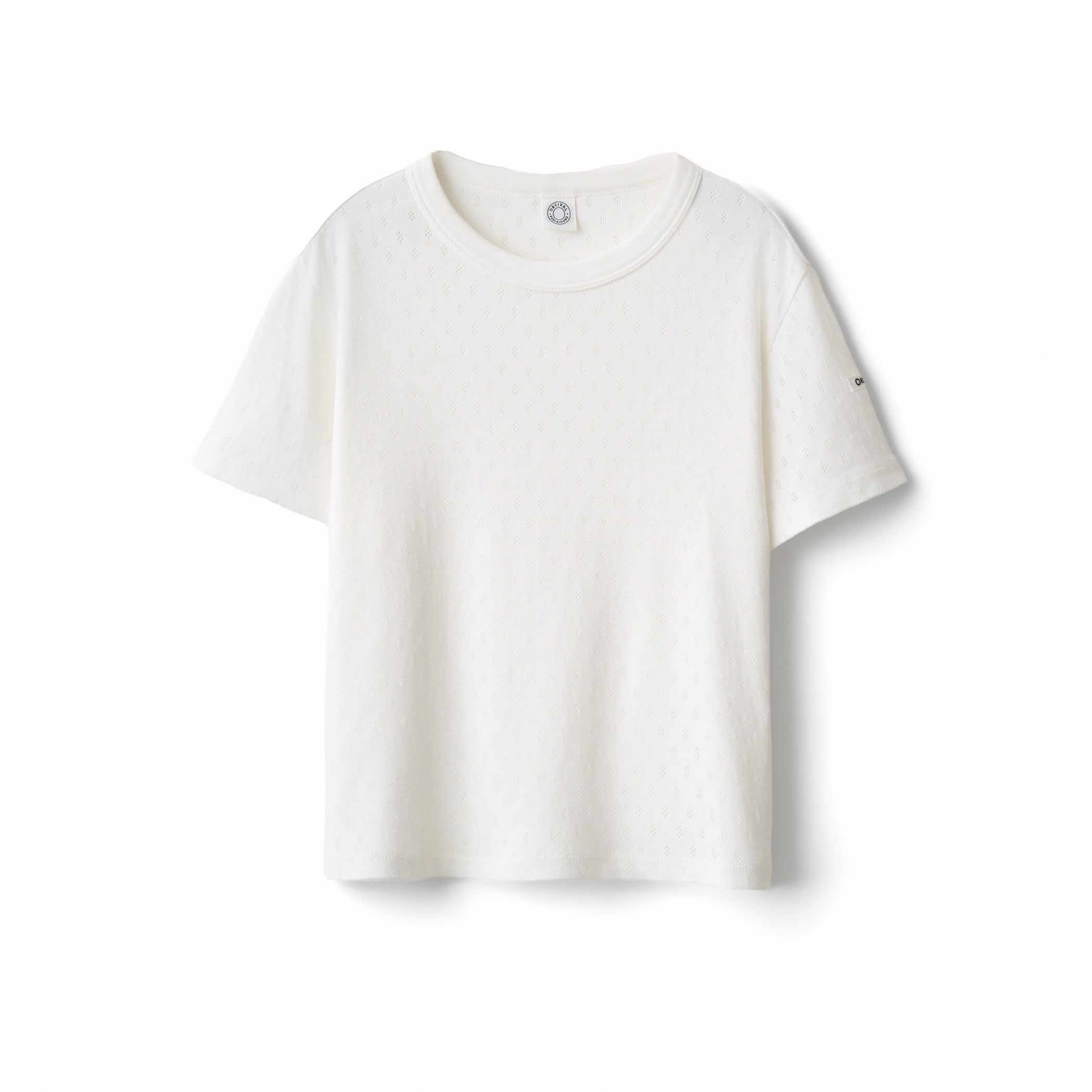 Women's Pattern Mesh Cotton Crew Neck T-shirt