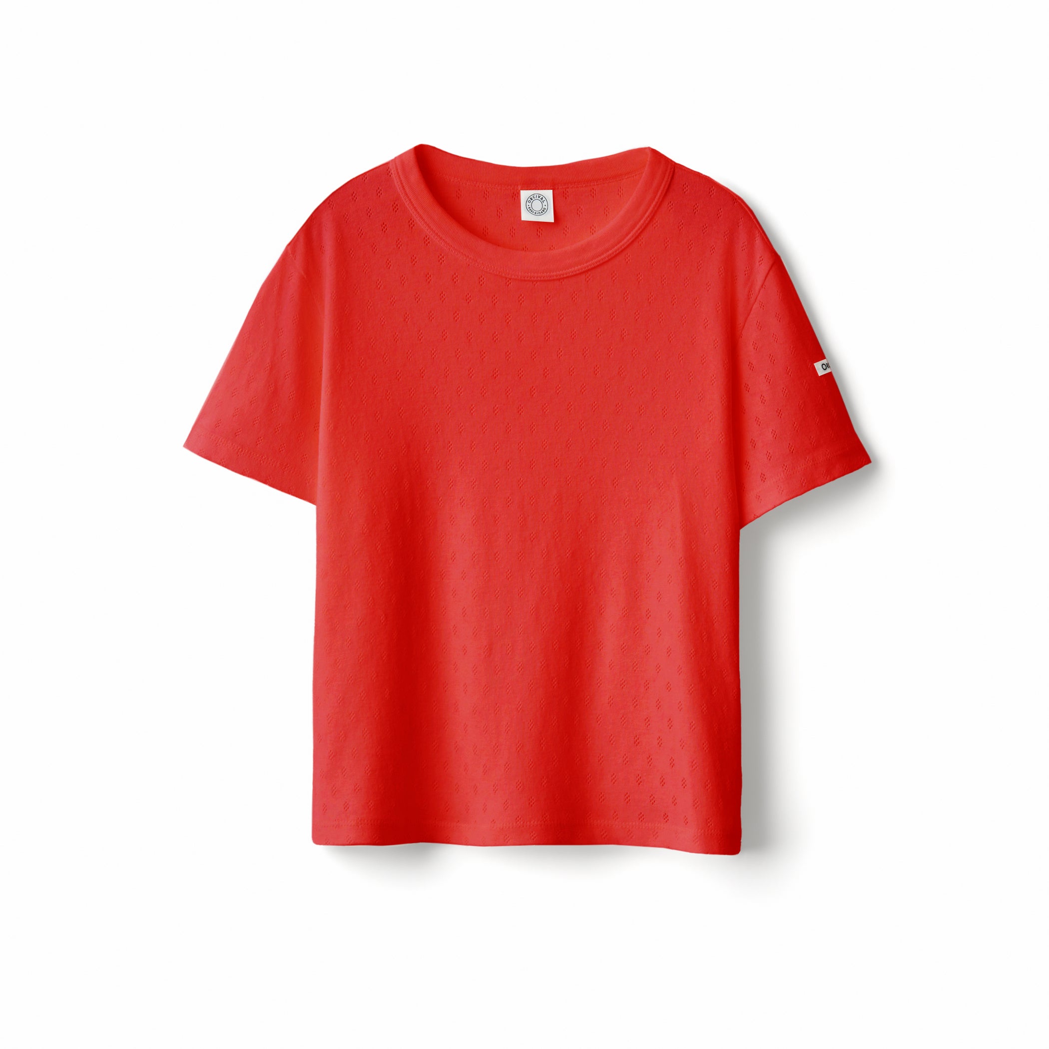 Women's Pattern Mesh Cotton Crew Neck T-shirt