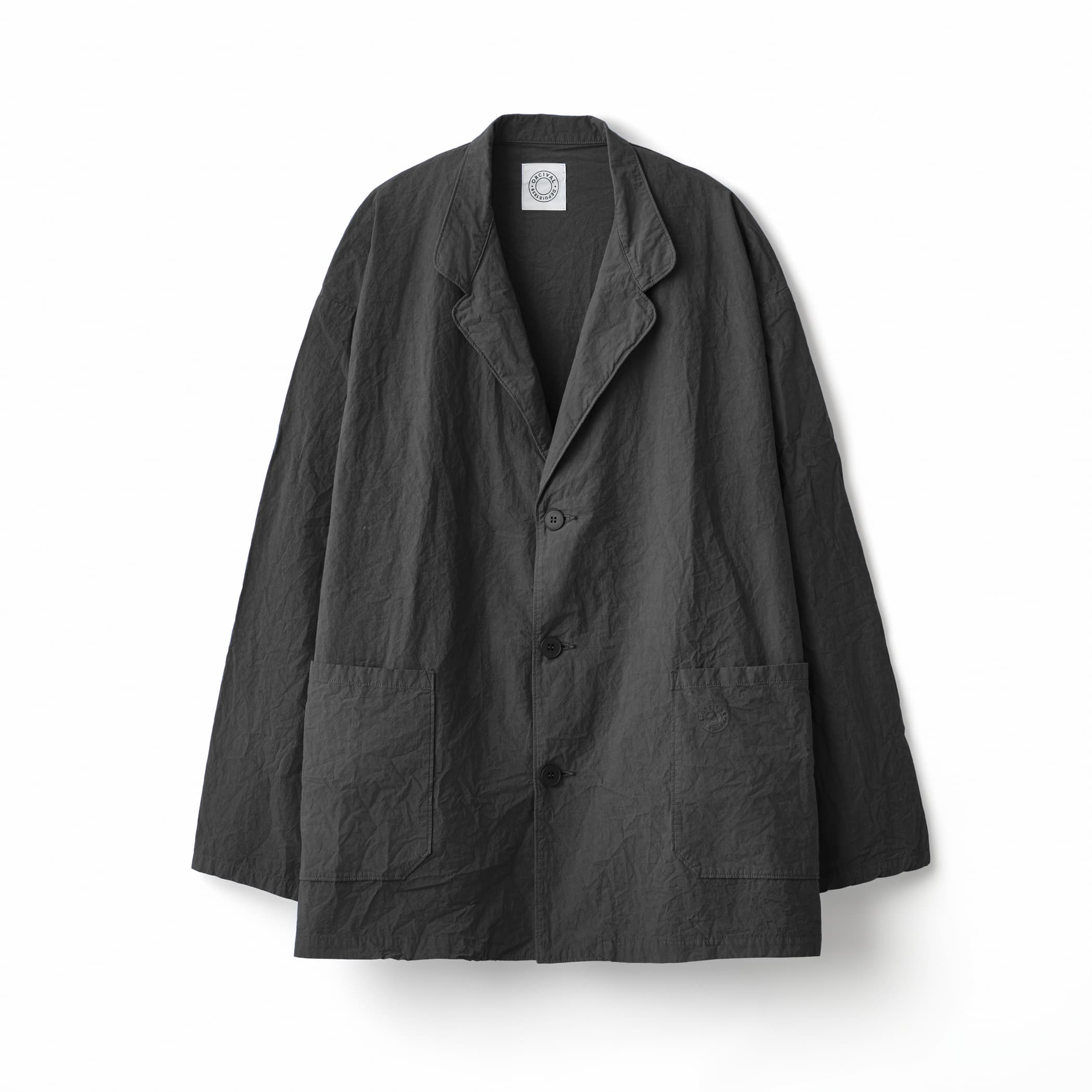 Men's Garment Dye Poplin Notched Lapel Jacket|ORCIVAL Men's Garment Dye Poplin Notched Lapel Jacket|ORCIVAL