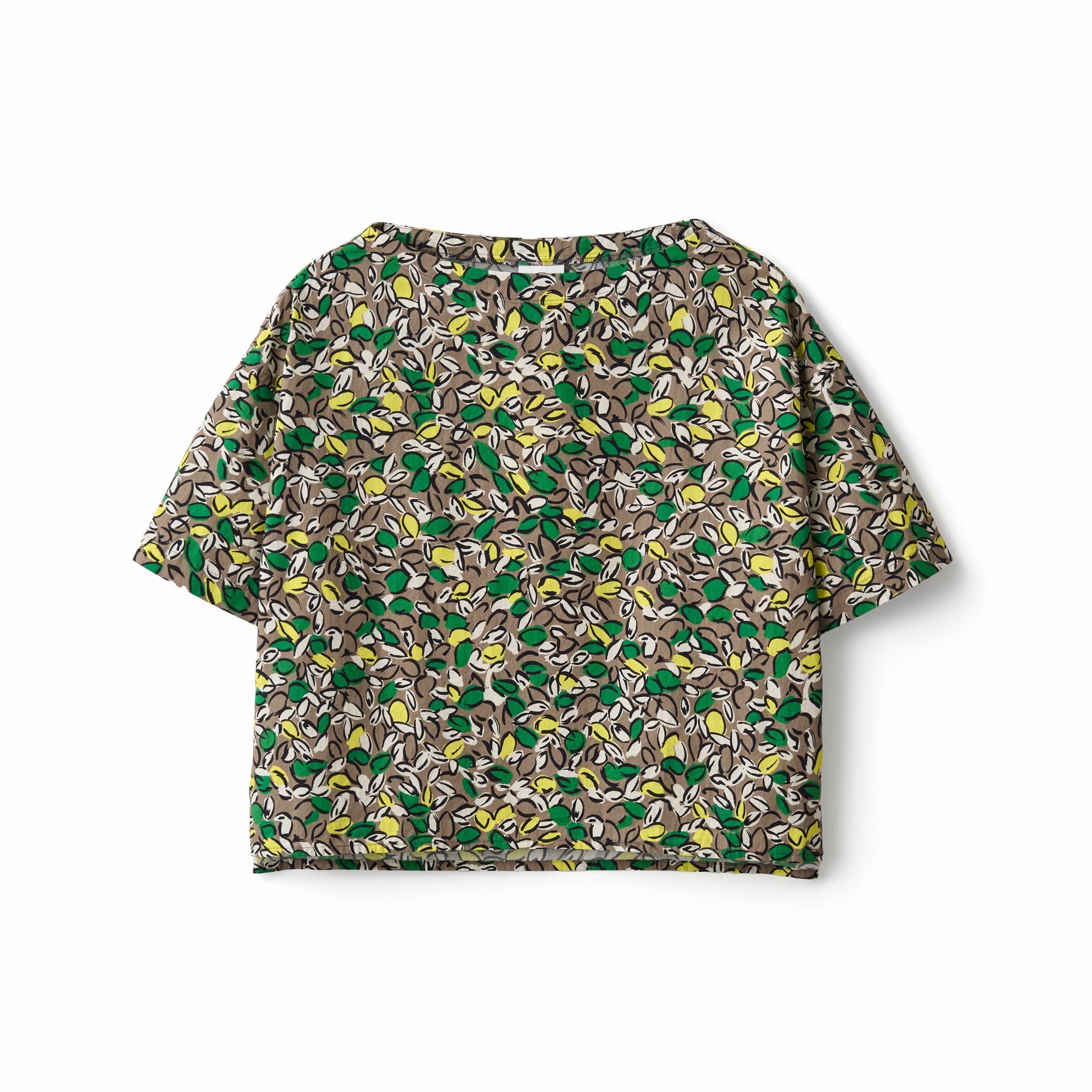 Women's French Printed Poplin Short Sleeve Pullover