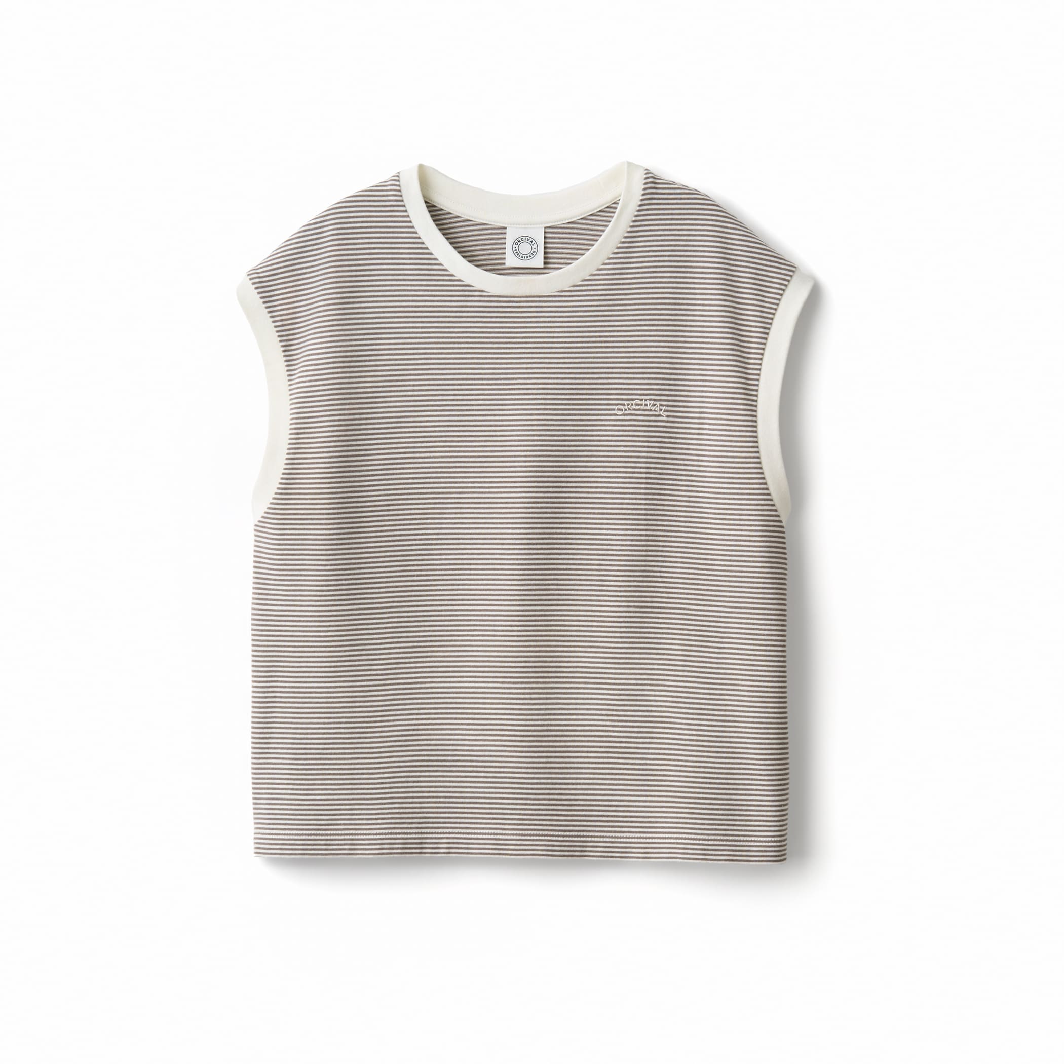 Women's Yarn Dyed Jersey Embroidery Sleeveless T-shirt