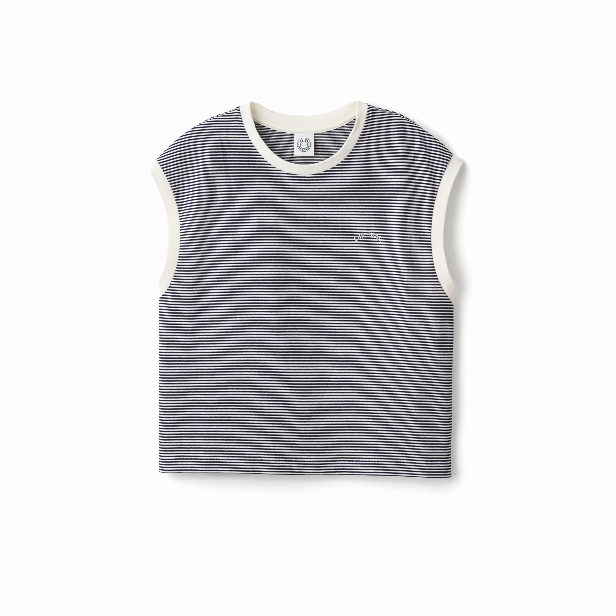 Women's Yarn Dyed Jersey Embroidery Sleeveless T-shirt