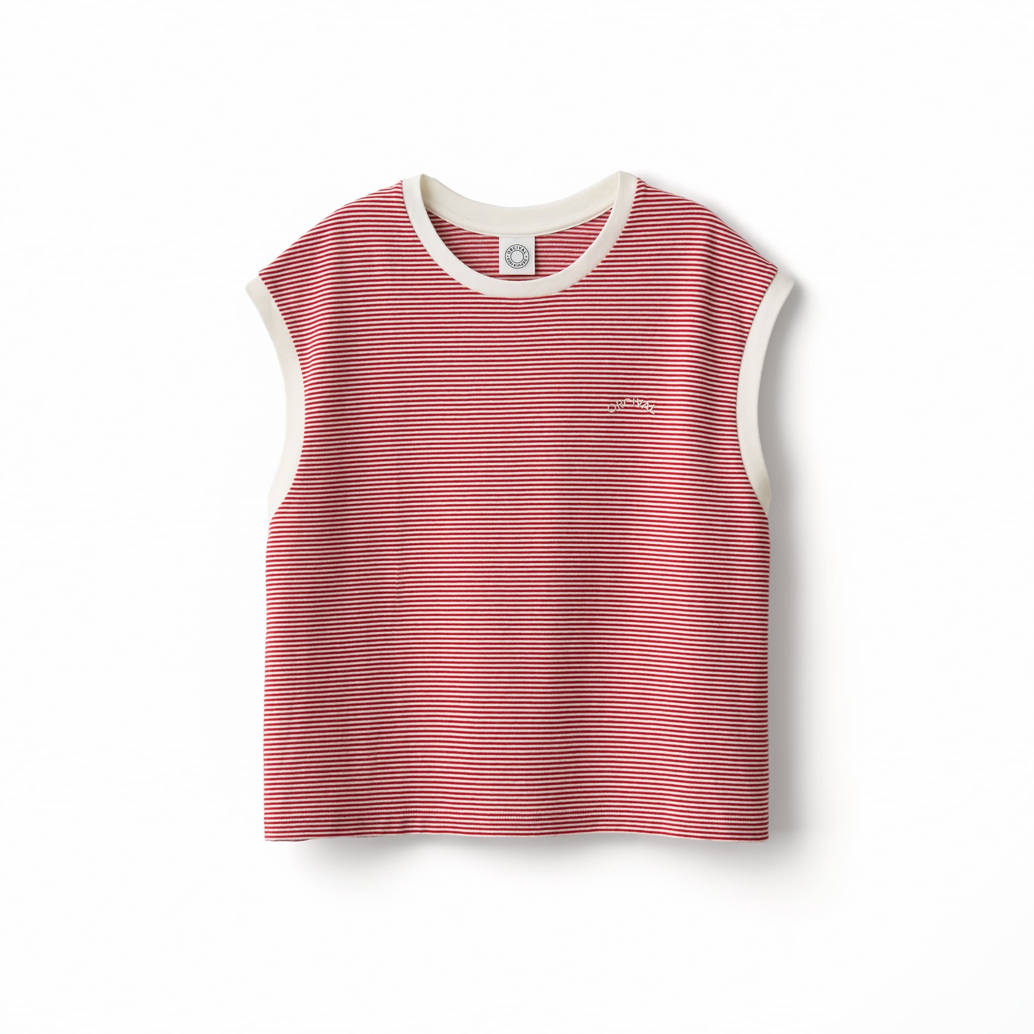 Women's Yarn Dyed Jersey Embroidery Sleeveless T-shirt