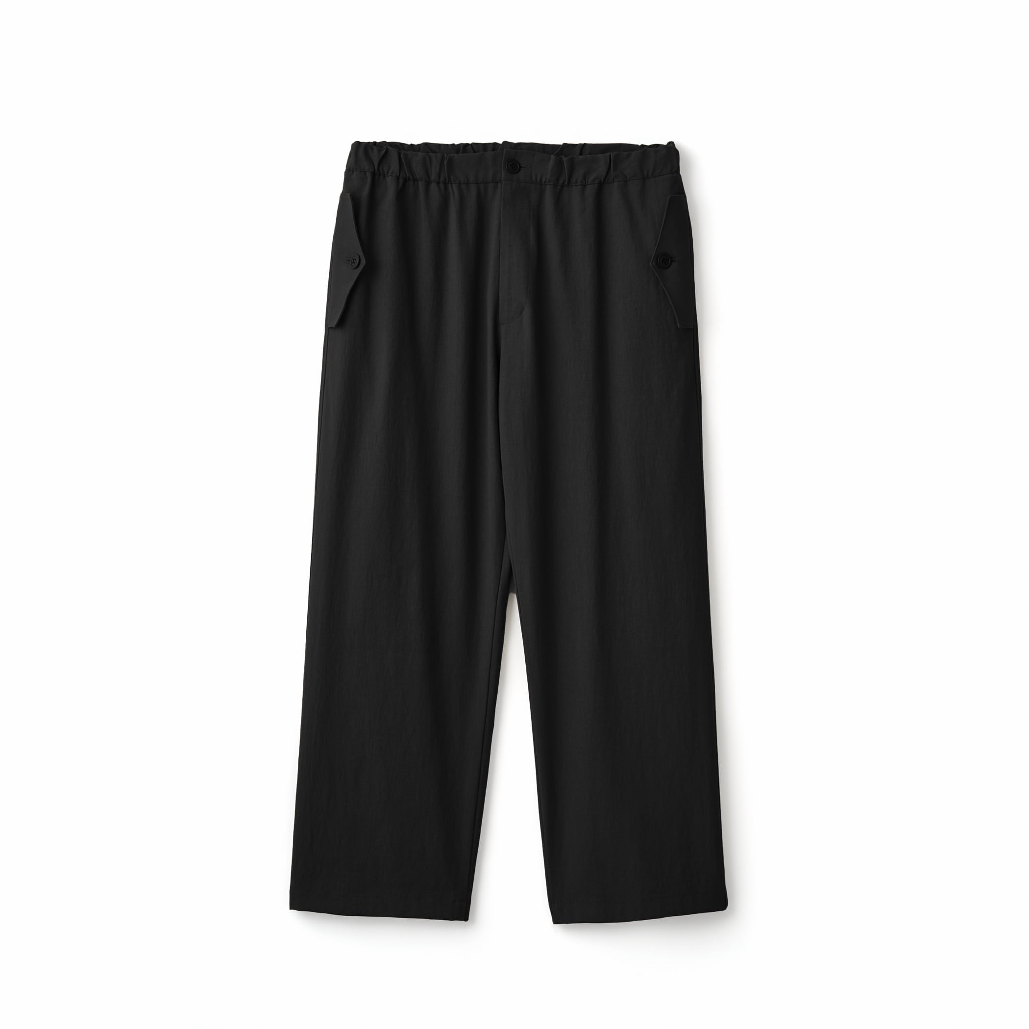 Men's Polyester Cotton-Linen Oxford Flap Pocket Wide Pants