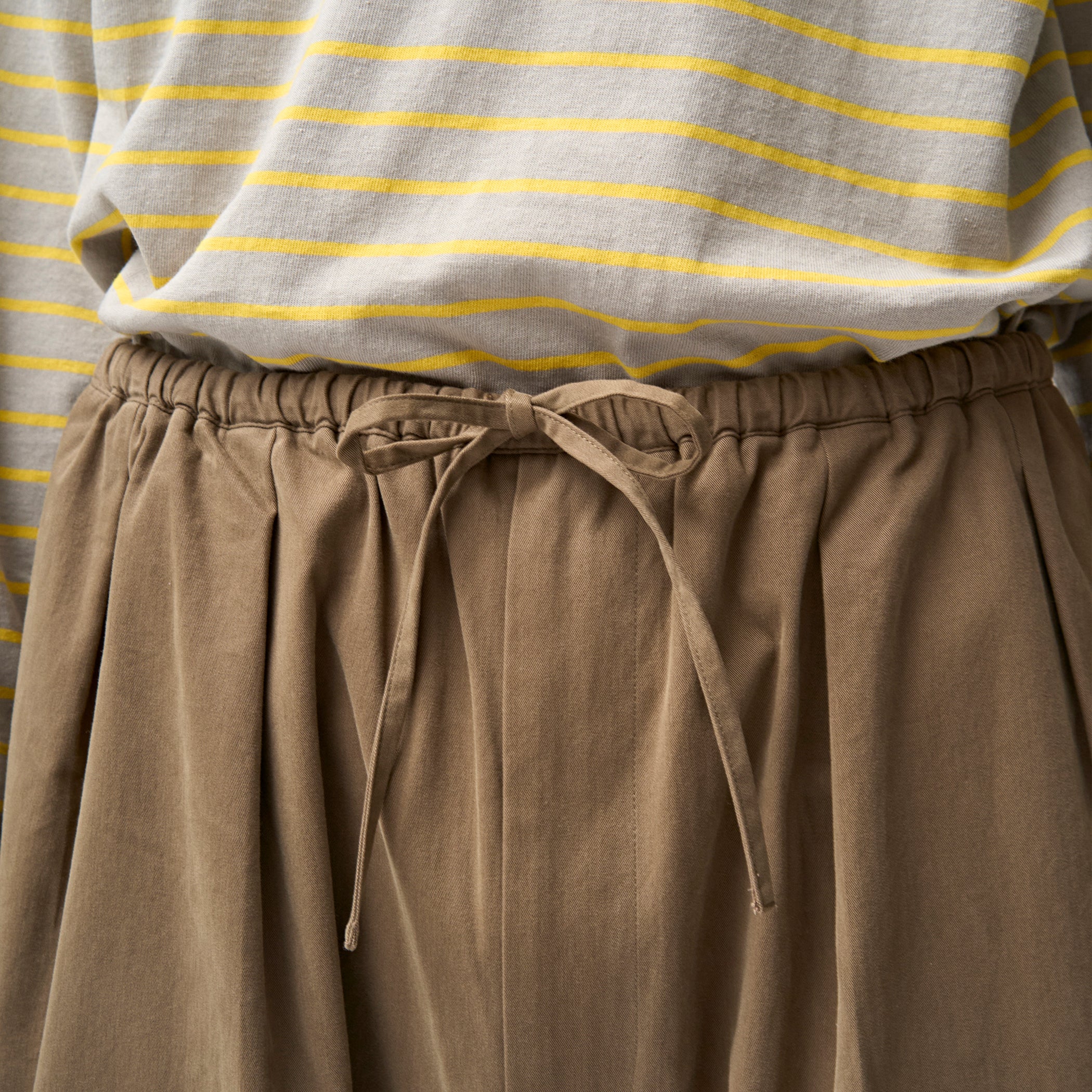 Cotton Nylon Twill Wide Easy Pants