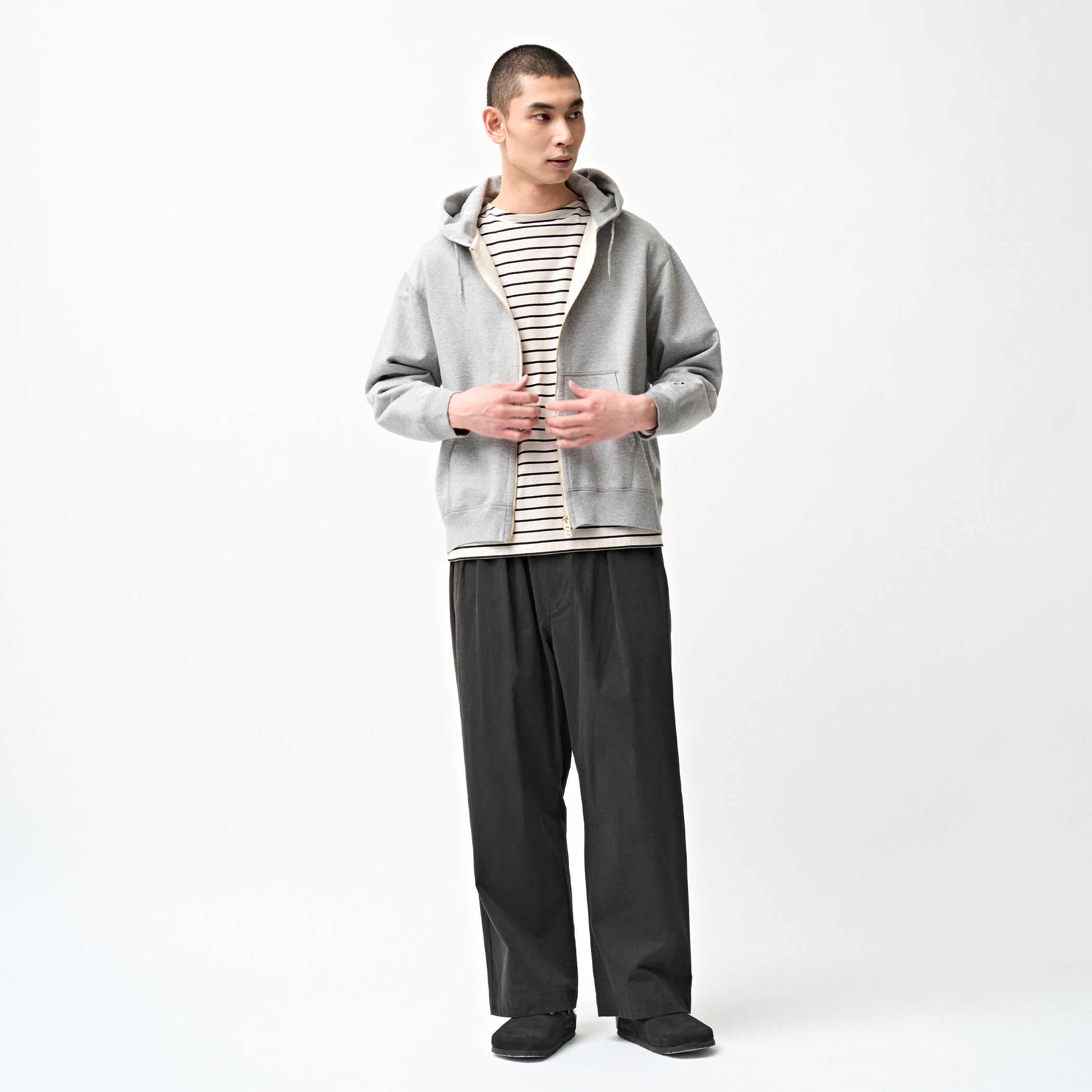 Cotton Nylon Twill Wide Easy Pants