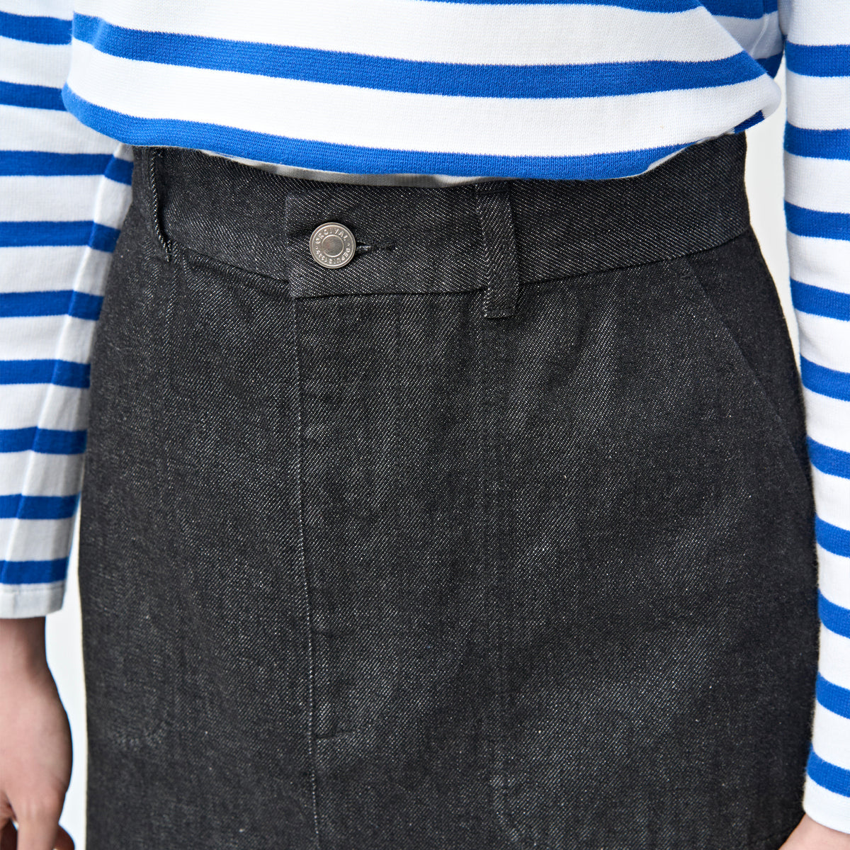 Women's Black Denim Mini Skirt