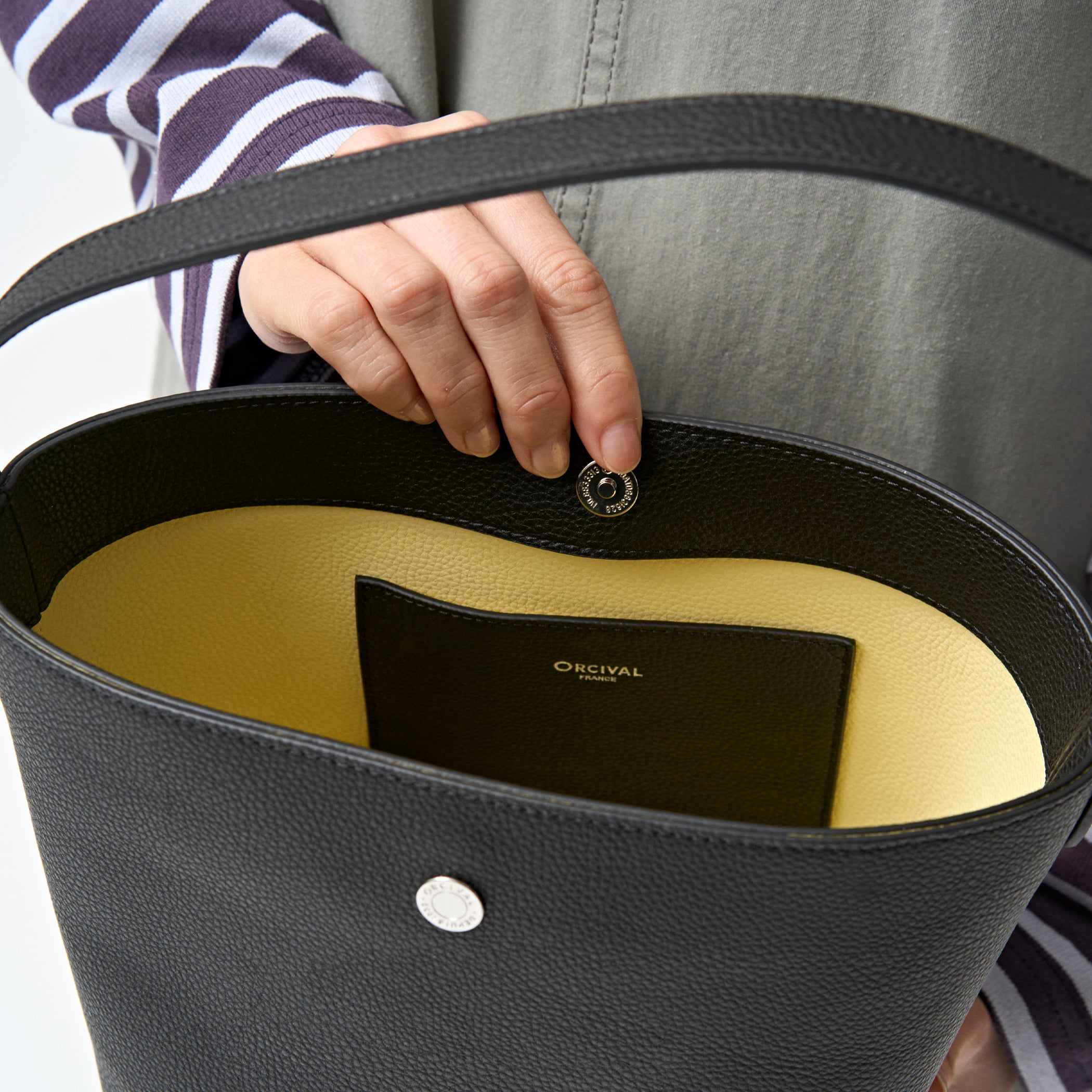 Double Face Leather Hand Bag