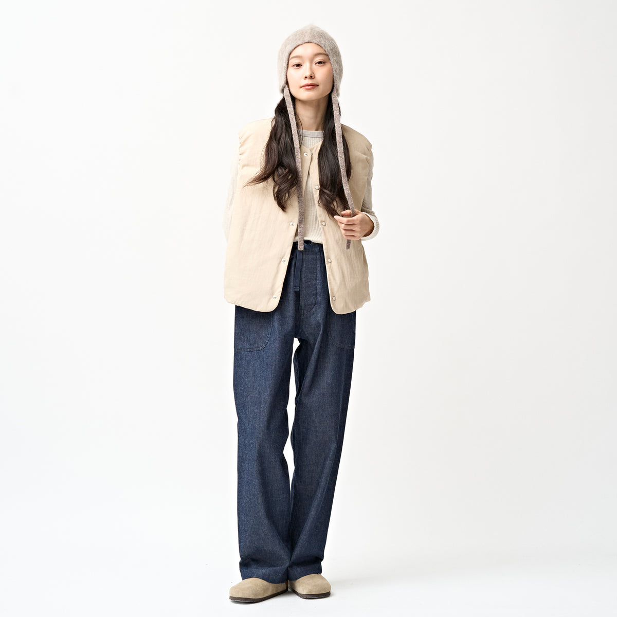 Mohair Wool Ear Knit Cap
