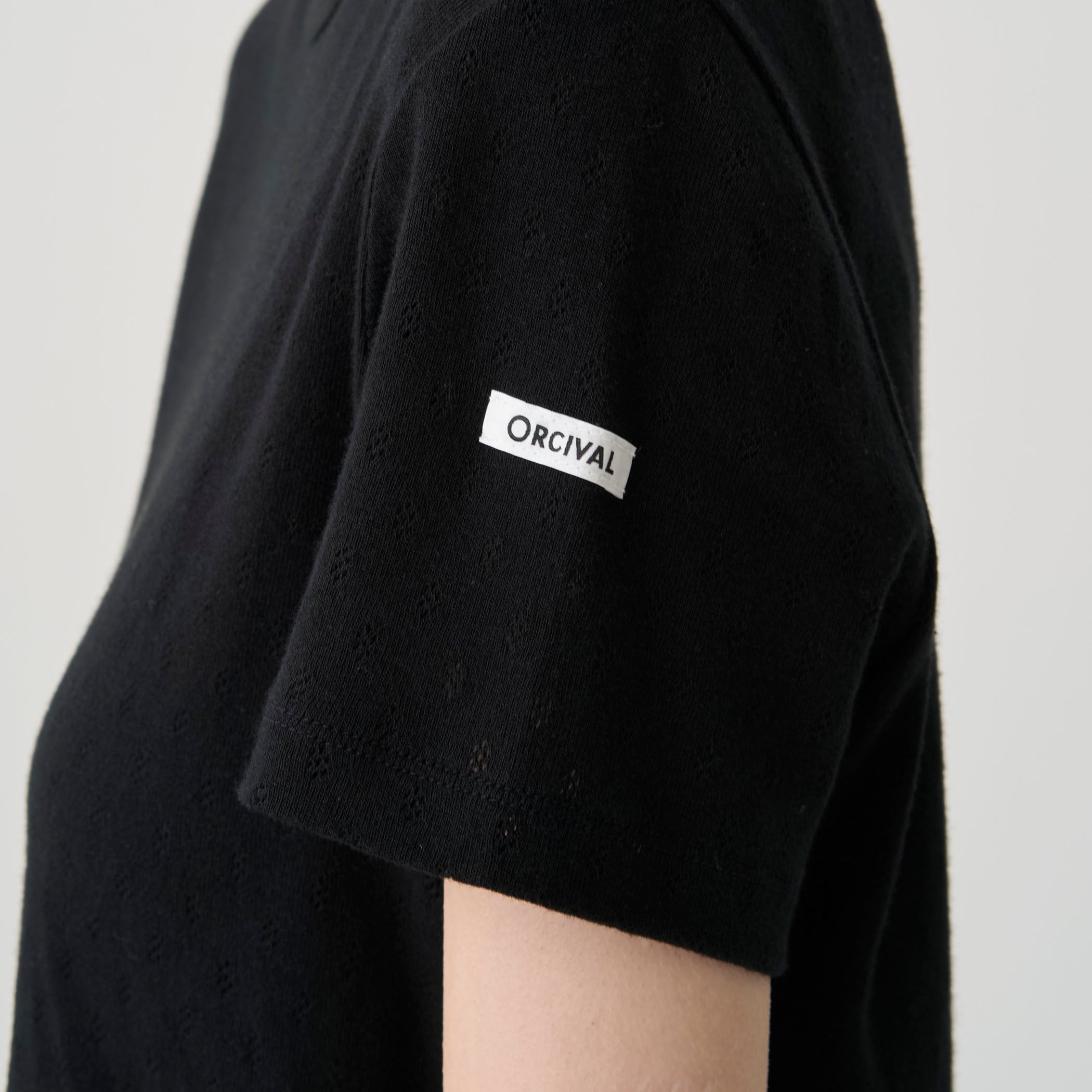 Women's Pattern Mesh Cotton Crew Neck T-shirt