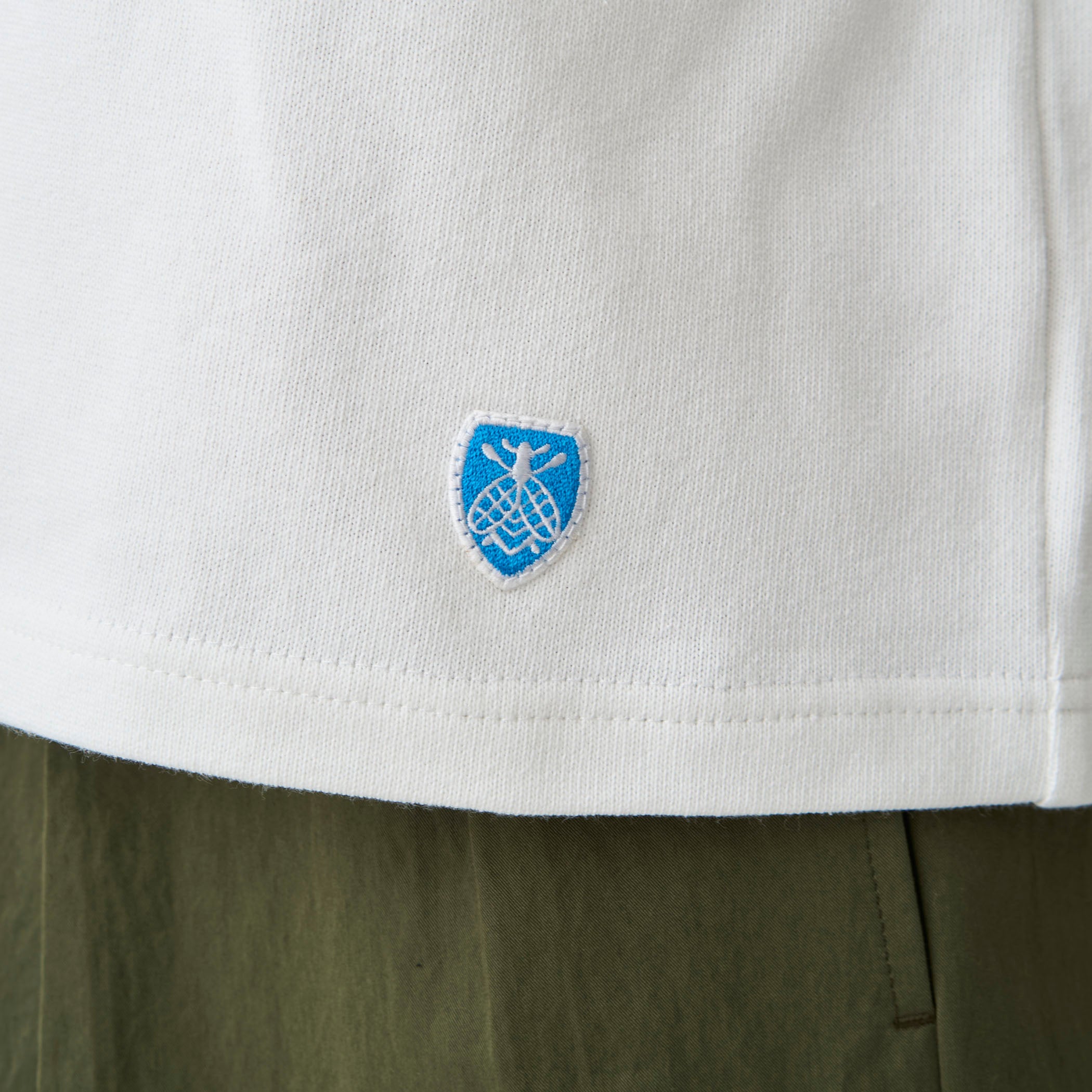 Women's Cotton Lourd Crew Neck Basque Shirt Logo Print