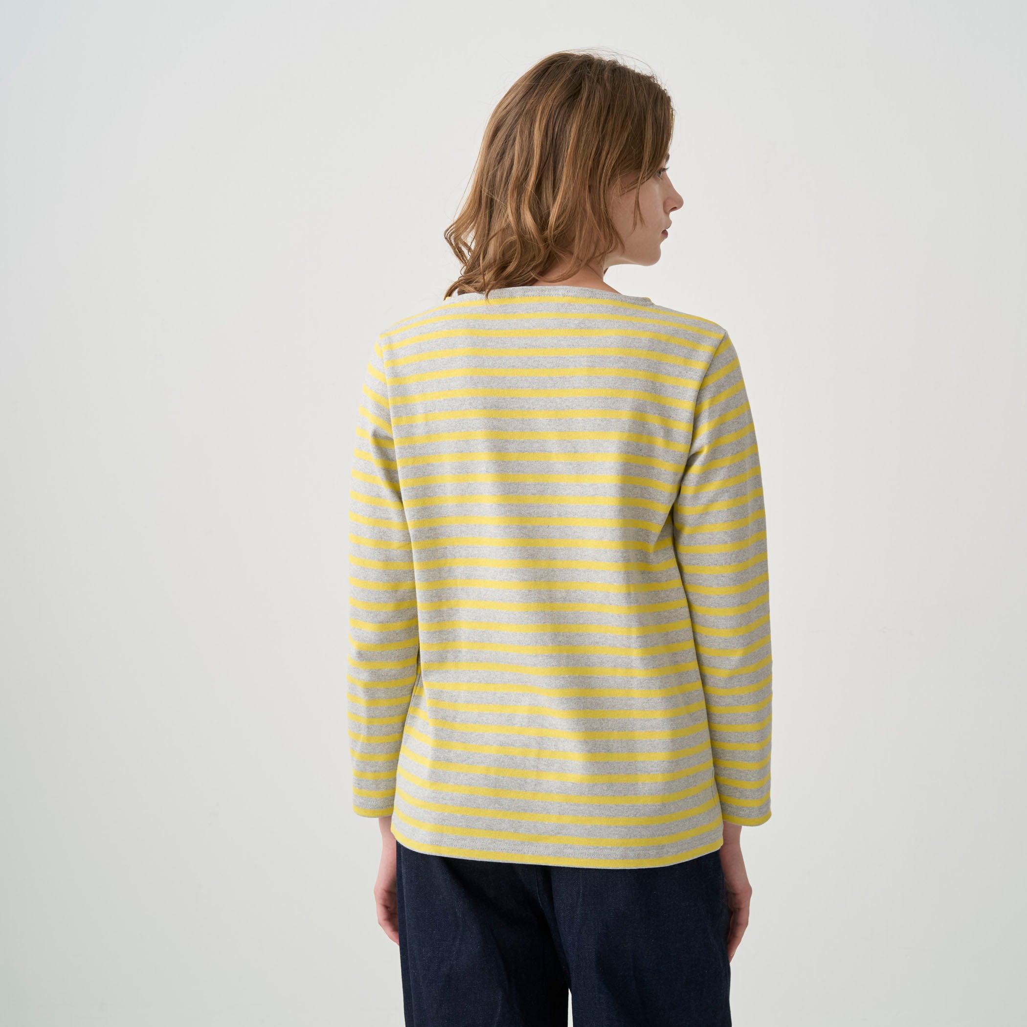 Cotton Lourd Boat Neck Basque Shirt Border｜ORCIVAL