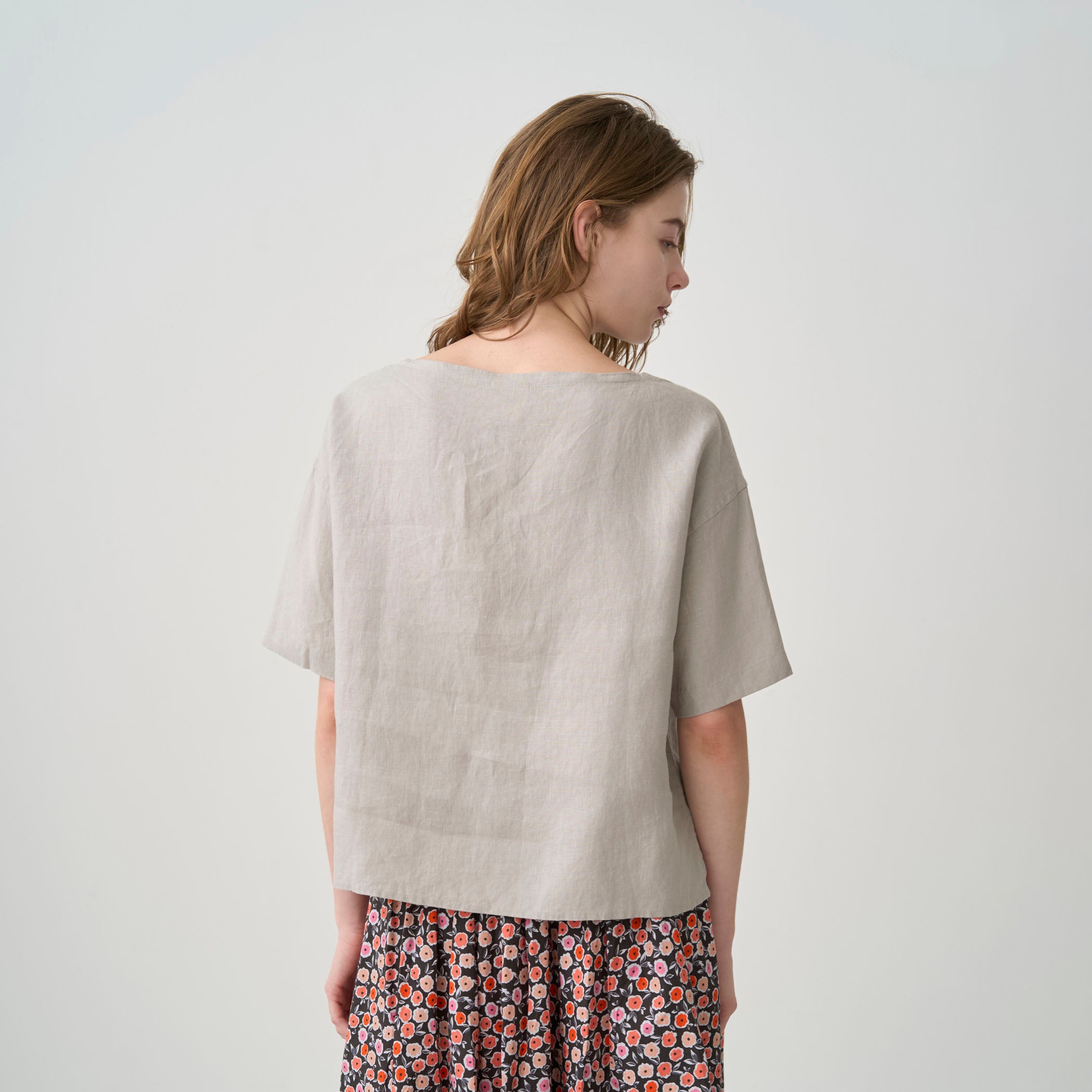 Women's Linen Boat Neck Pullover
