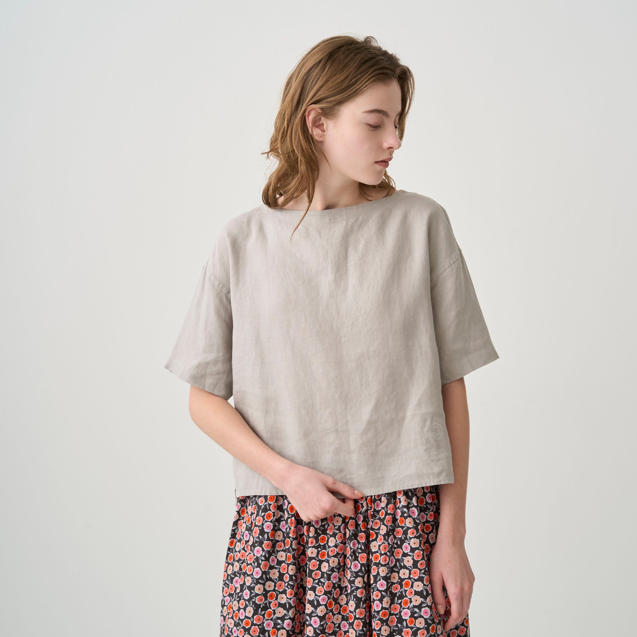 Women's Linen Boat Neck Pullover