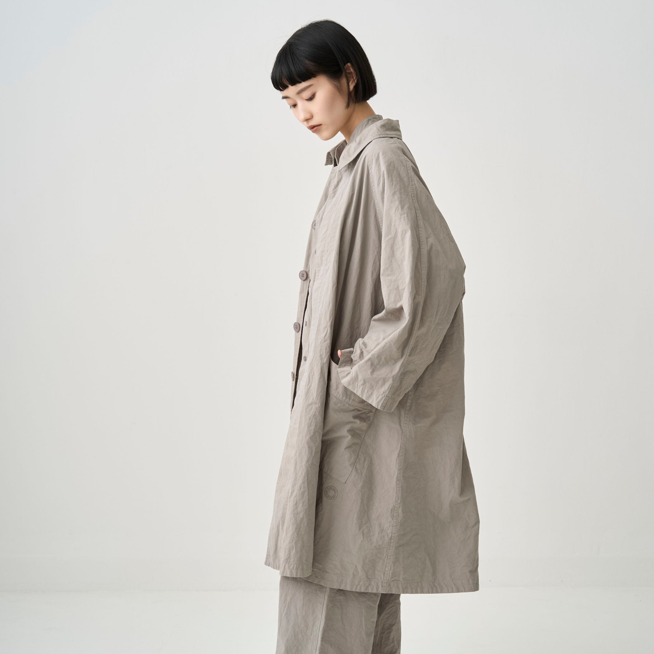 Women's Garment Dye Poplin A-line Raglan Coat