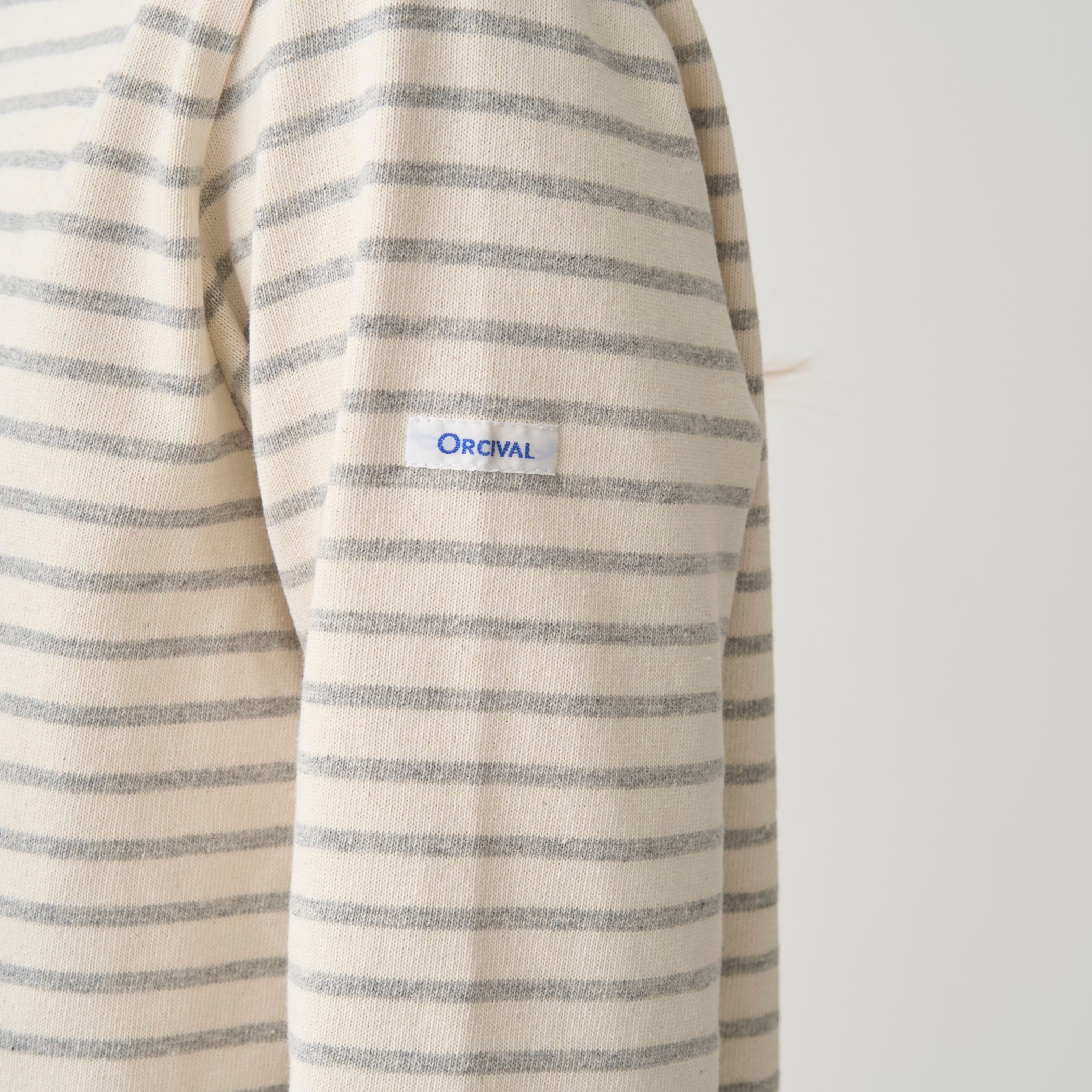 Women's Cotton Lourd Short Sleeve Boat Neck Basque Shirt Narrow Border