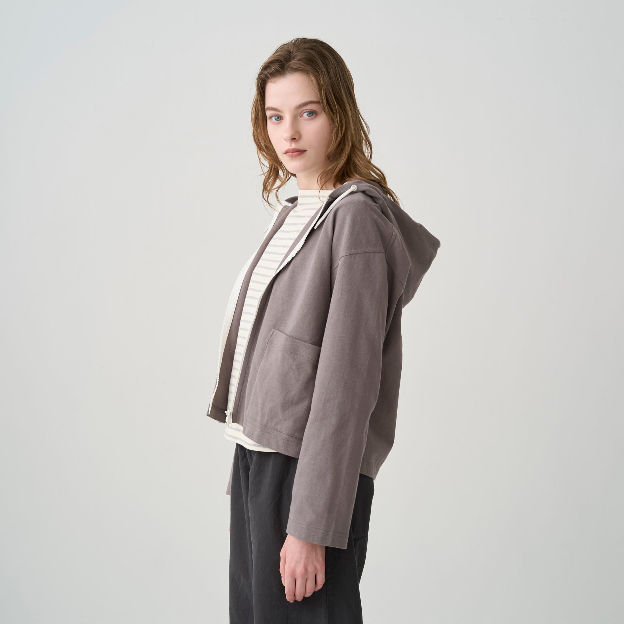 Cotton Zip Up Hood Jacket