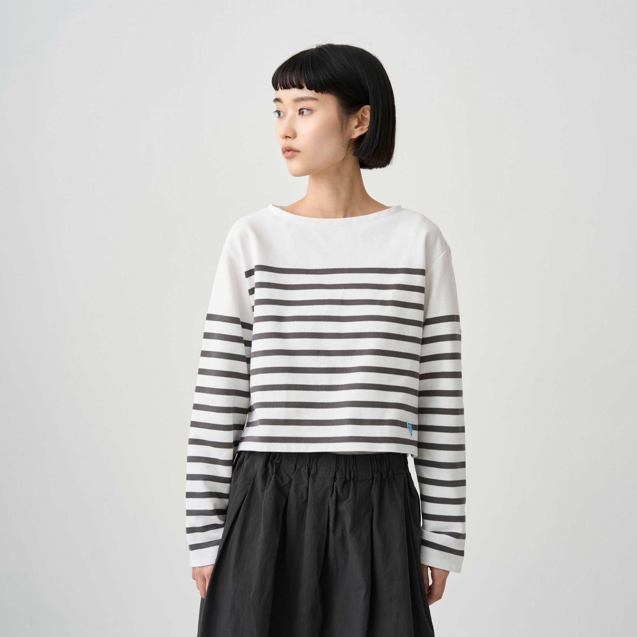 Women's Rachel Boat Neck Cropped Basque Shirt｜ORCIVAL