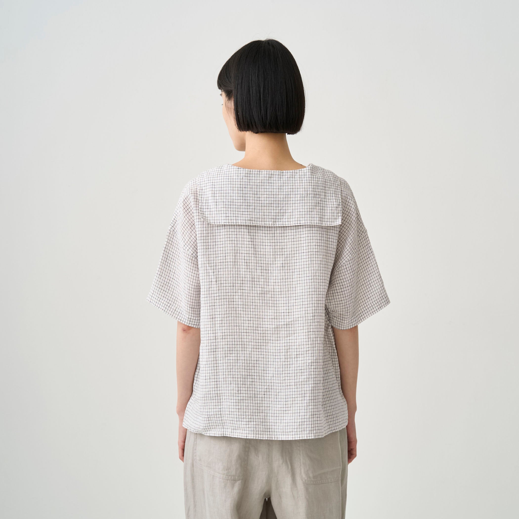 Women's Linen Sailor Check Shirt