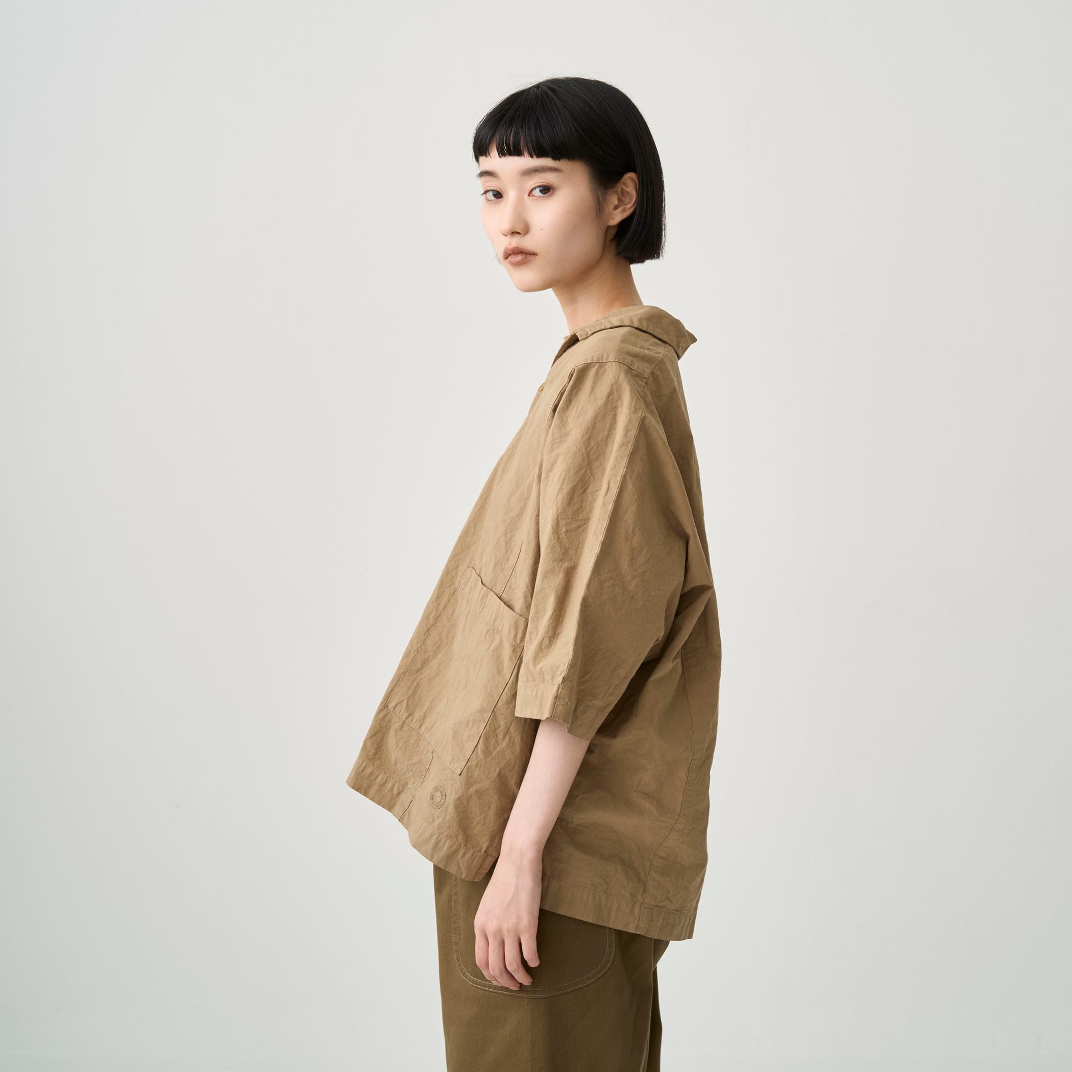 Women's Garment Dye Poplin Skipper Short Sleeve Shirt