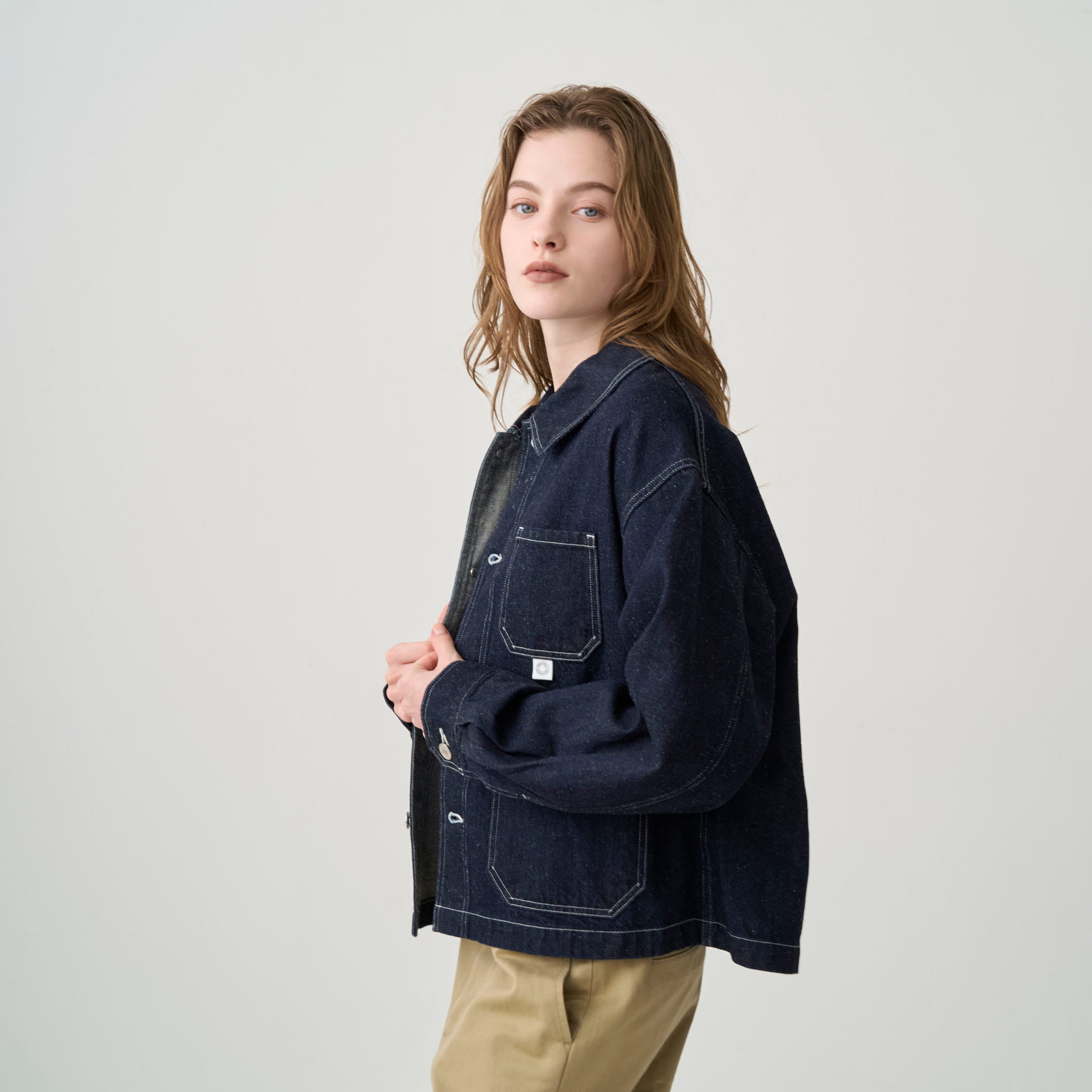 Women's Cotton Hemp Denim Coveralls Jacket