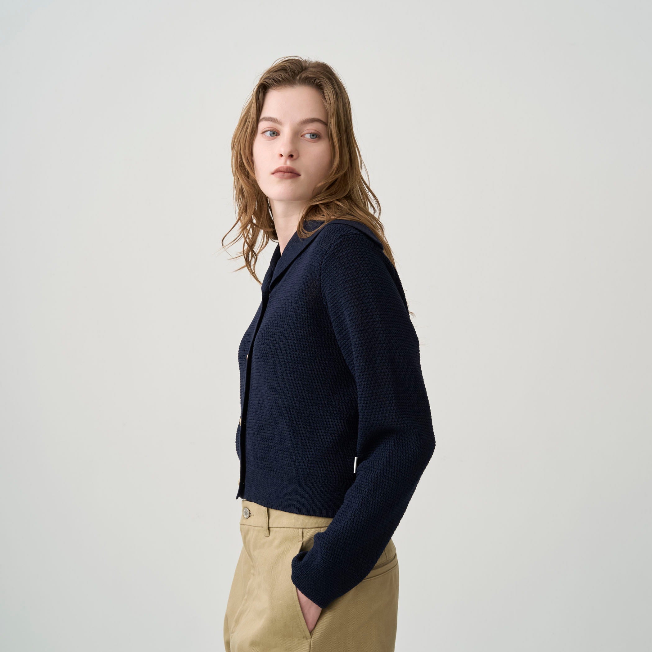 Women's Sailor Collar Knit Cardigan