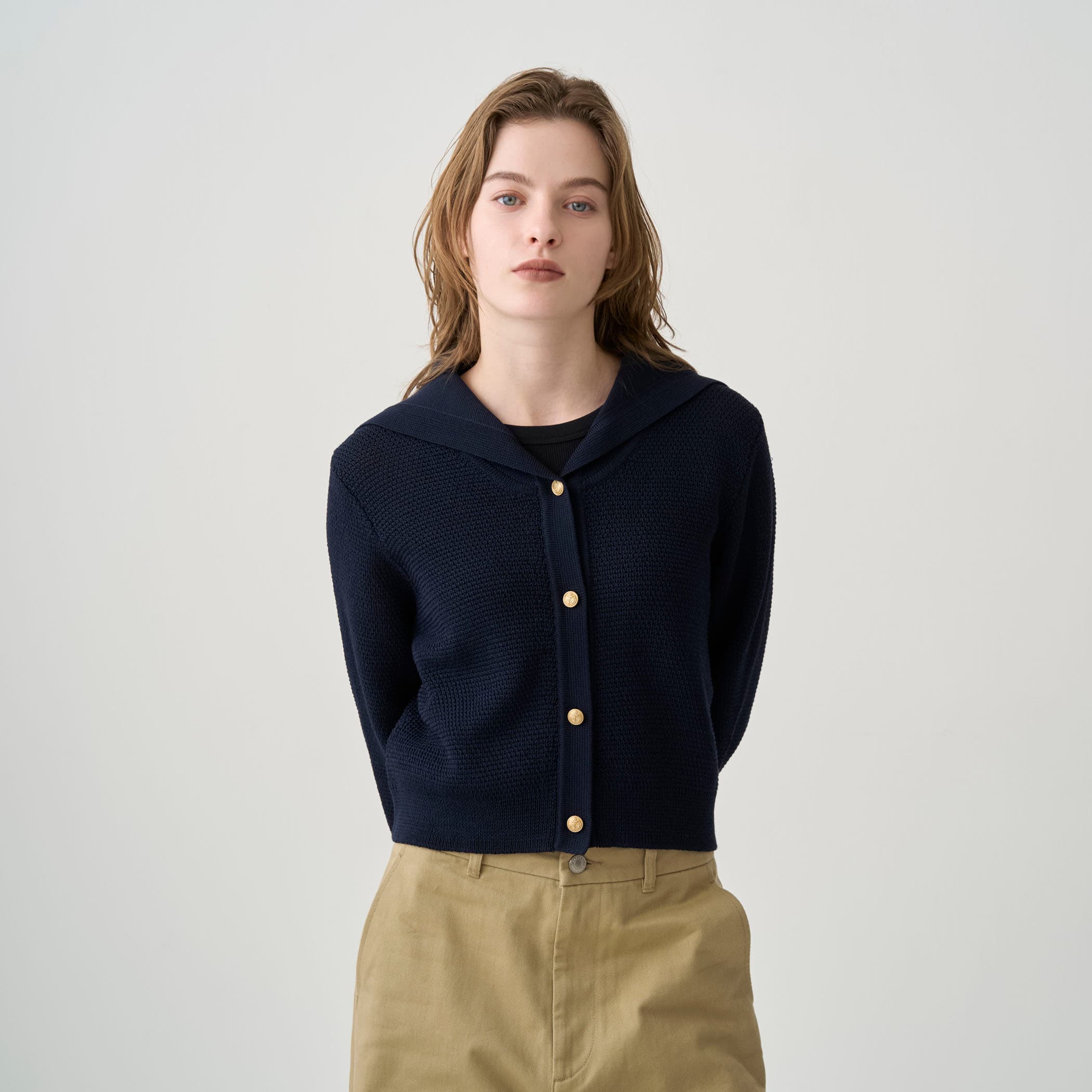 Women's Sailor Collar Knit Cardigan