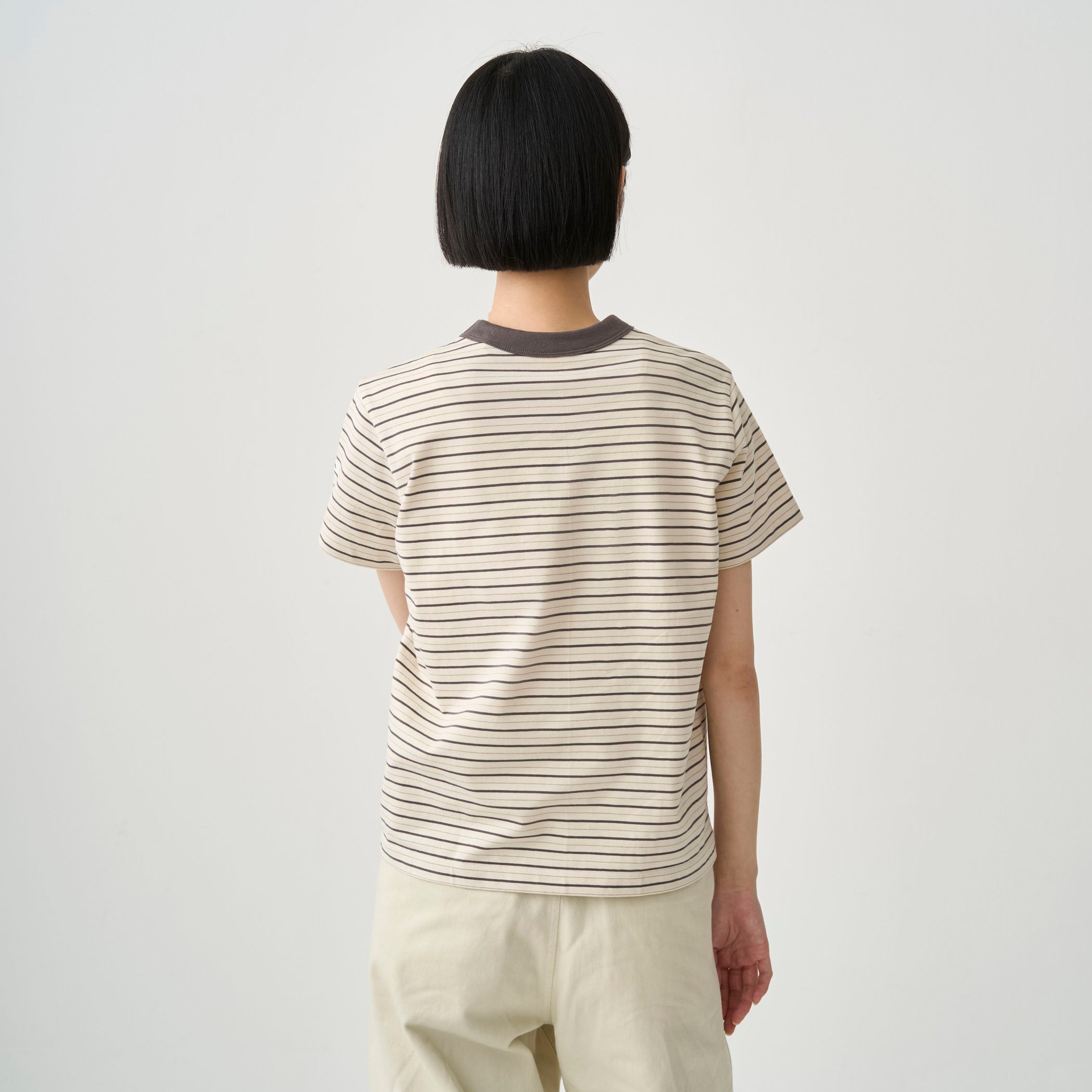 Women's Cotton Stretch Crew Neck Short Sleeve Pullover